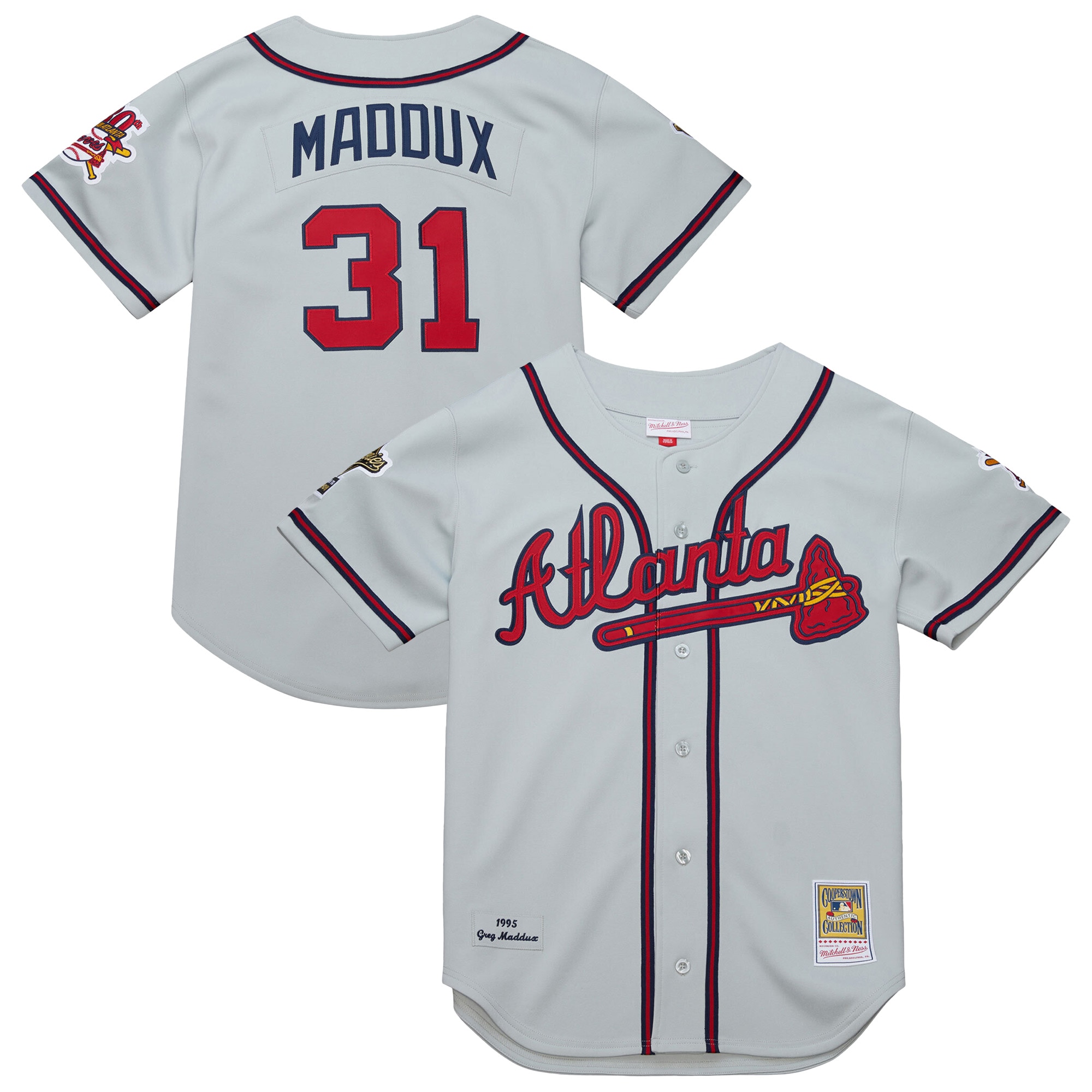 Greg Maddux Atlanta Braves 1995 Throwback Jersey - Gray