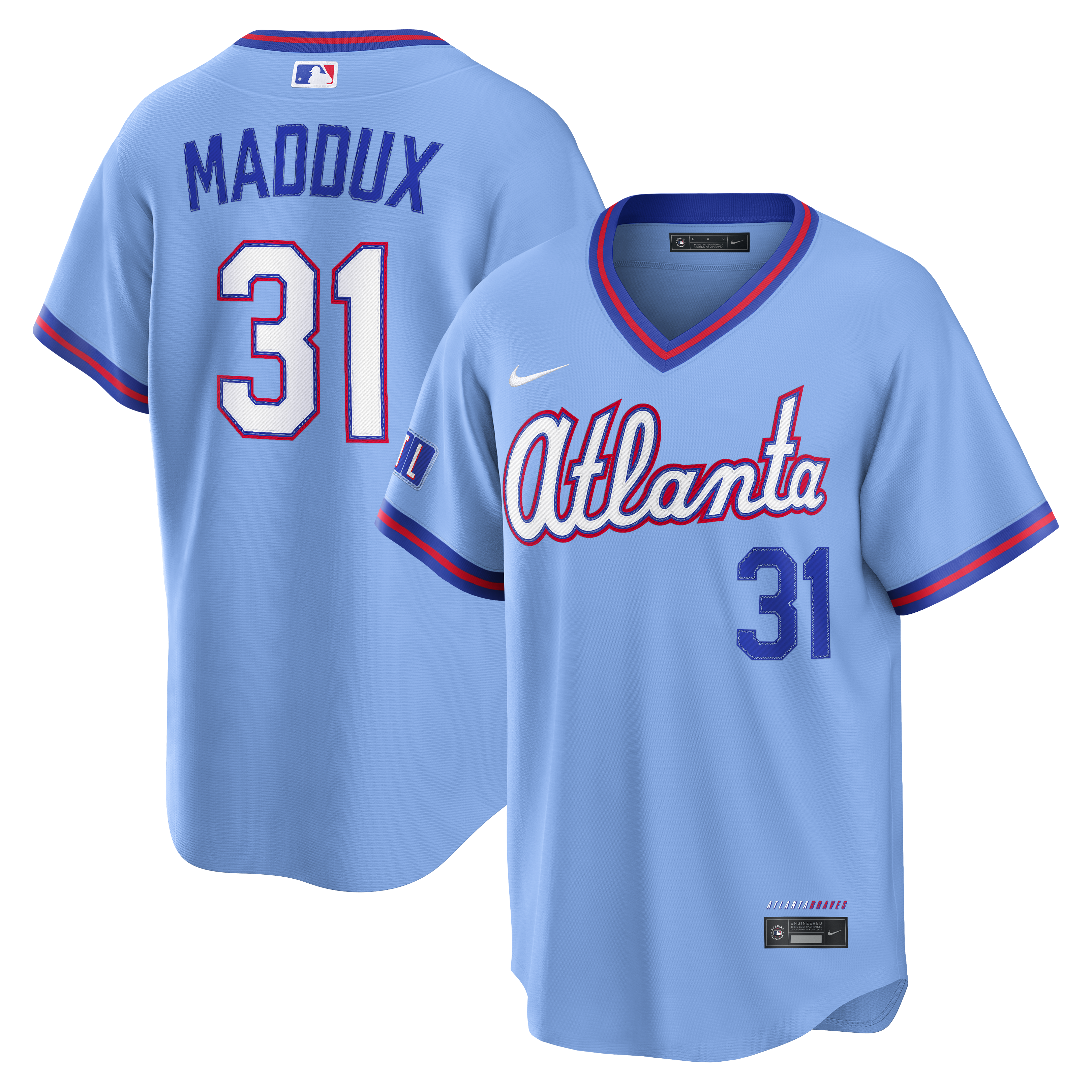 Greg Maddux Atlanta Braves 2026 City Connect Stadium Jersey - Powder Blue