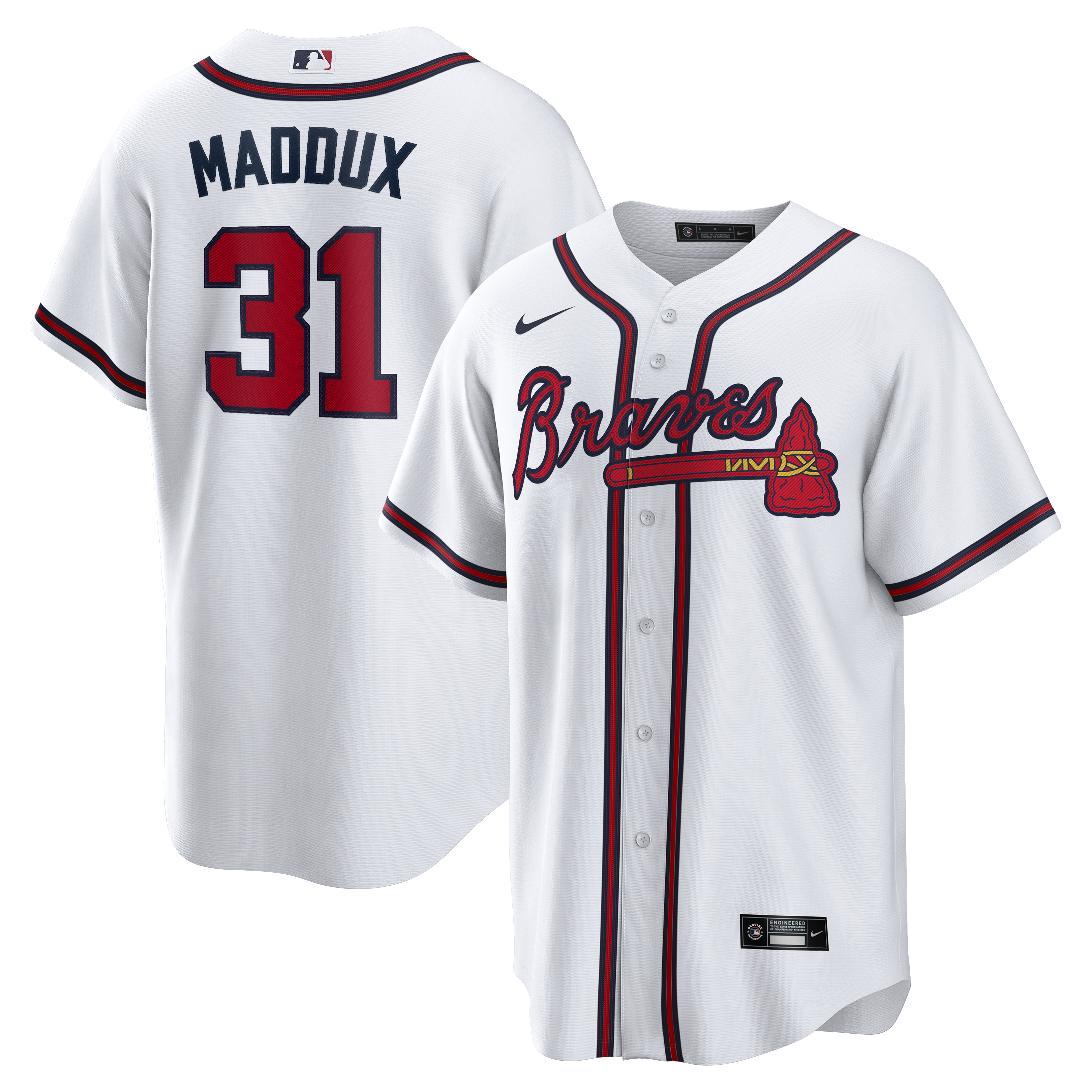 Greg Maddux Atlanta Braves Home Retired Player Jersey - White