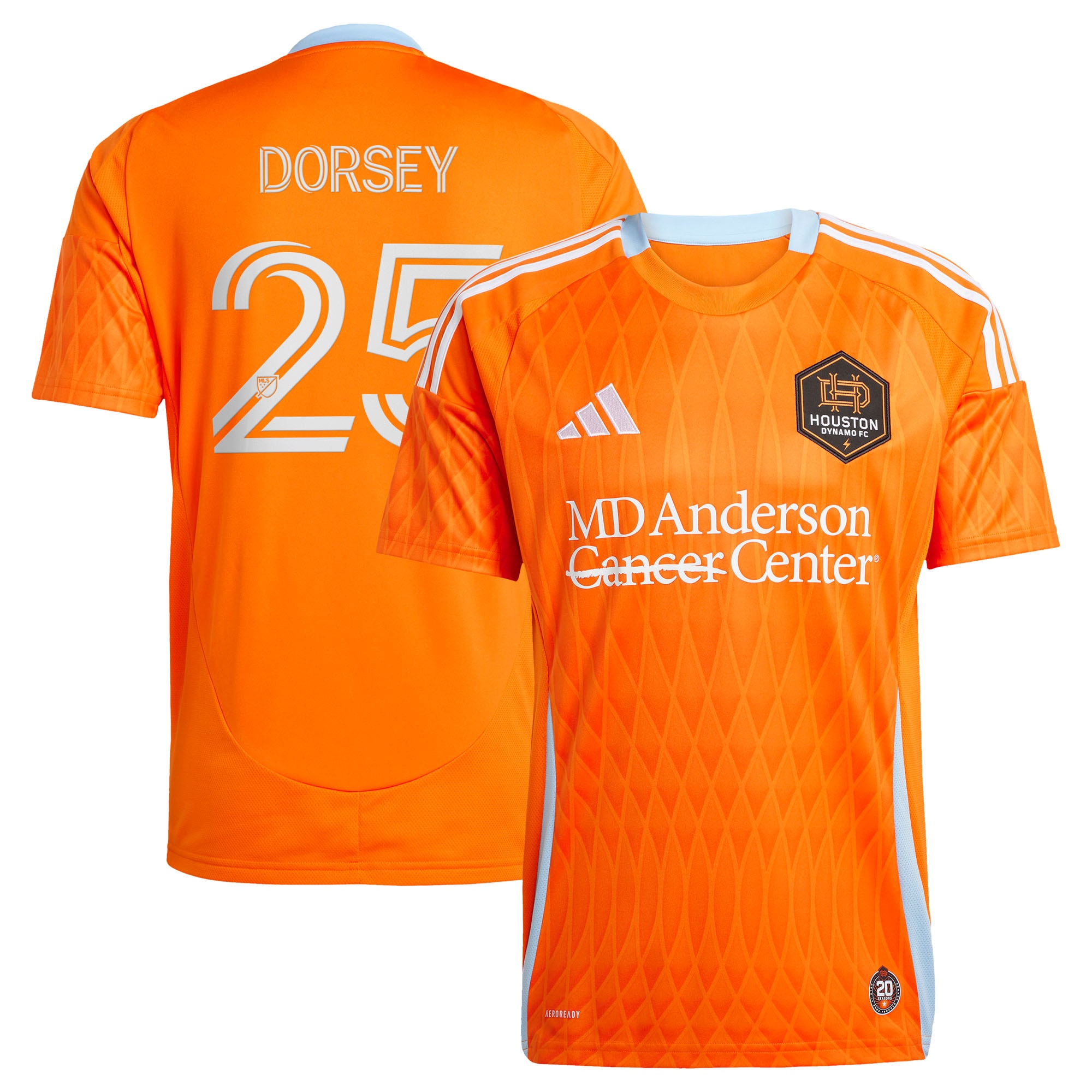 Griffin Dorsey Houston Dynamo FC 2025 Season 20 Player Jersey - Orange