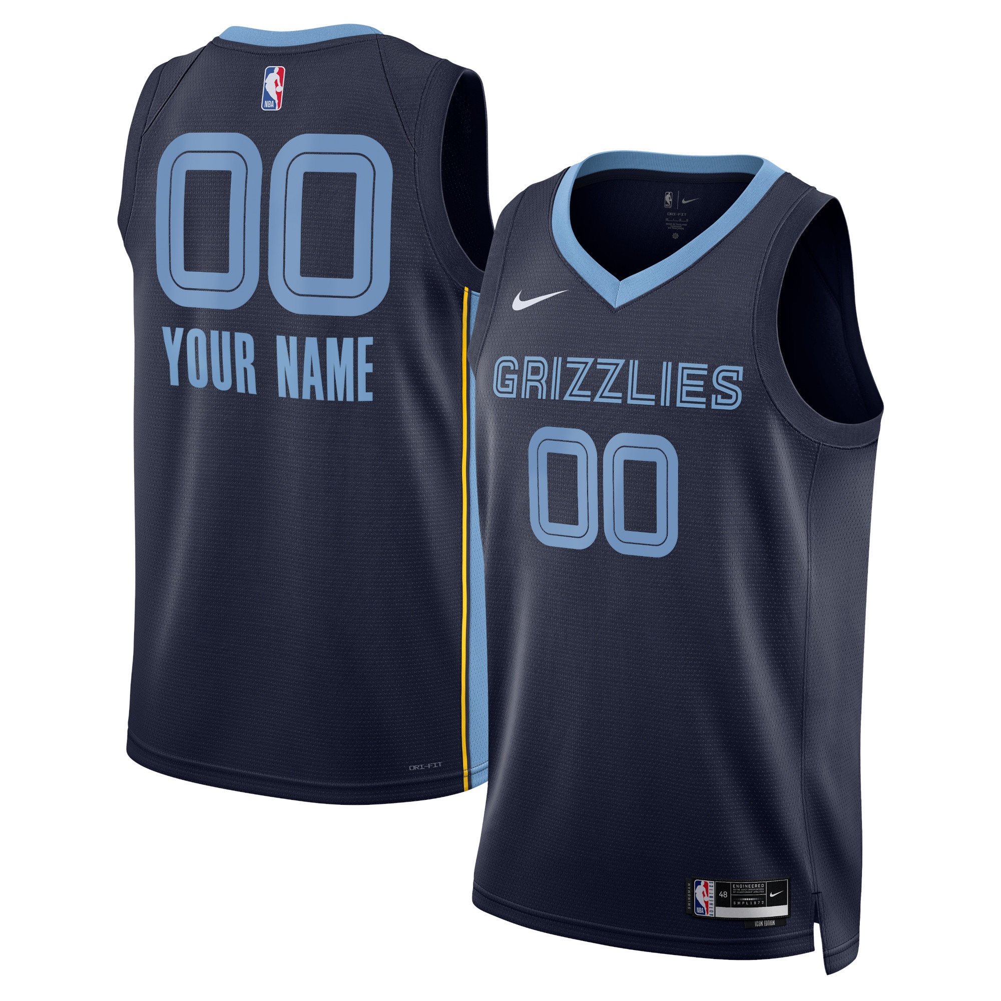 Grizzlies Navy Custom Jersey nike - Nike Grizzlies Navy Custom Jersey