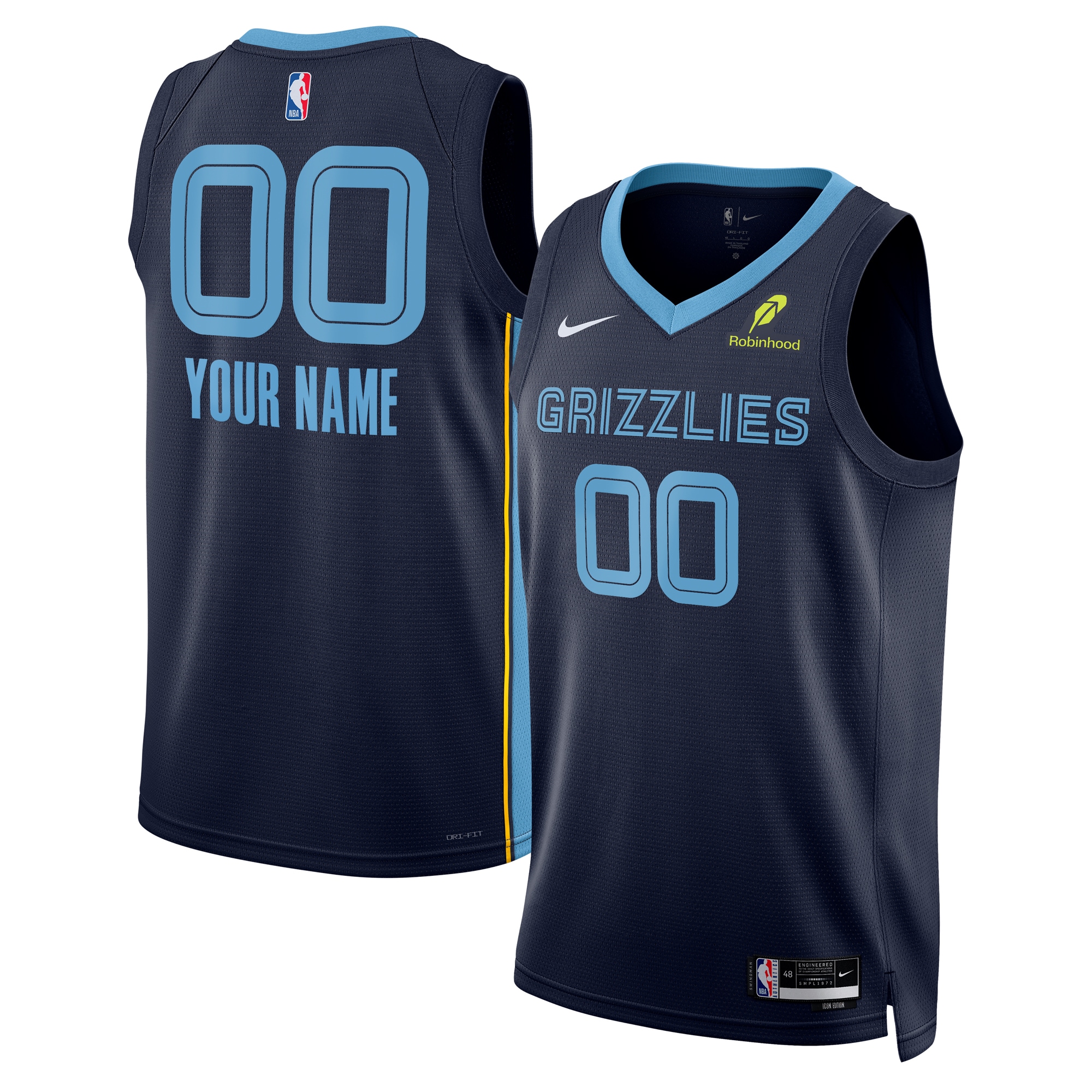 Grizzlies Navy Jersey Nike - Nike Grizzlies Navy Jersey - Icon Edition