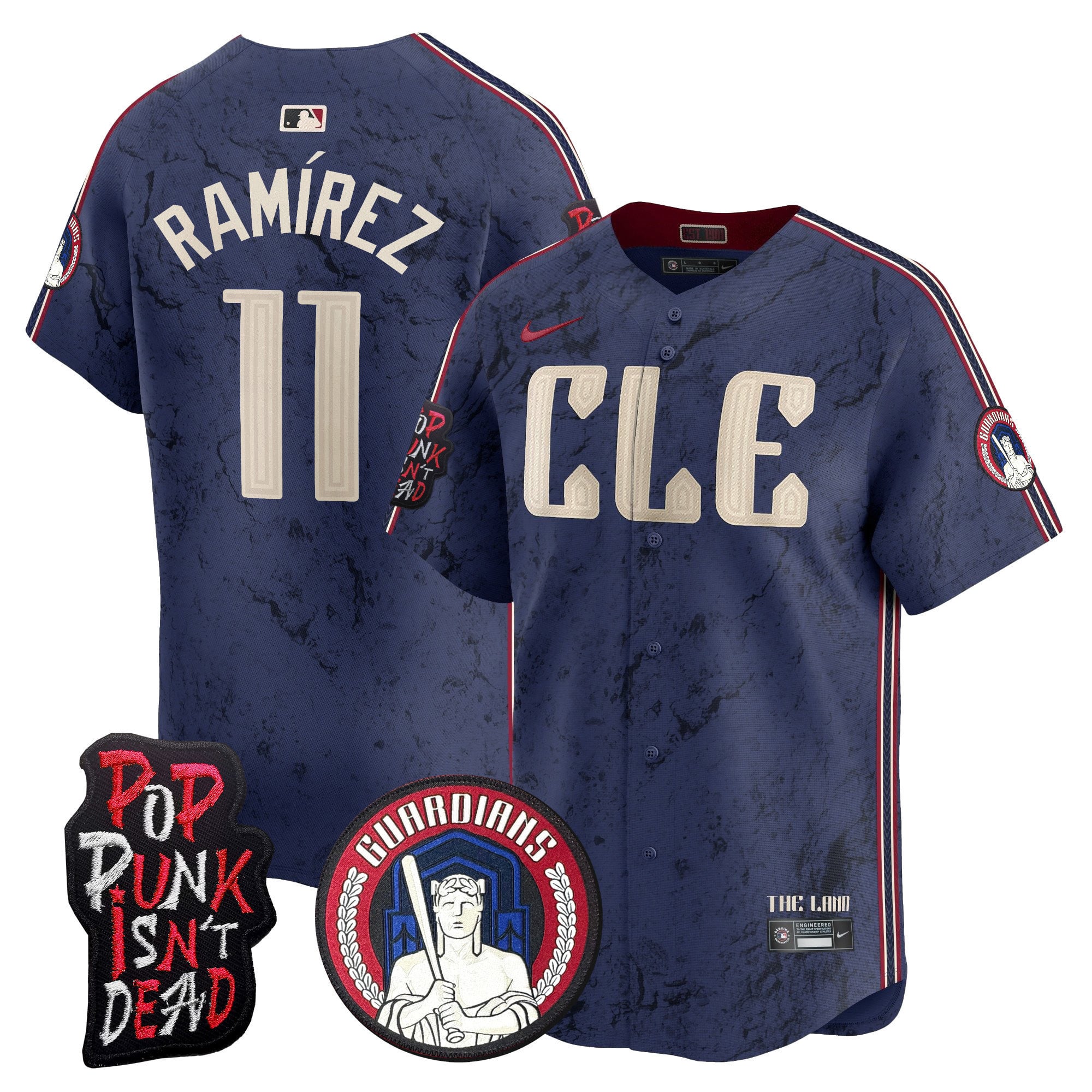 Alternative view of Guardians MGK #22 Jersey - Nike Guardians MGK #22 Navy Jersey - MLB