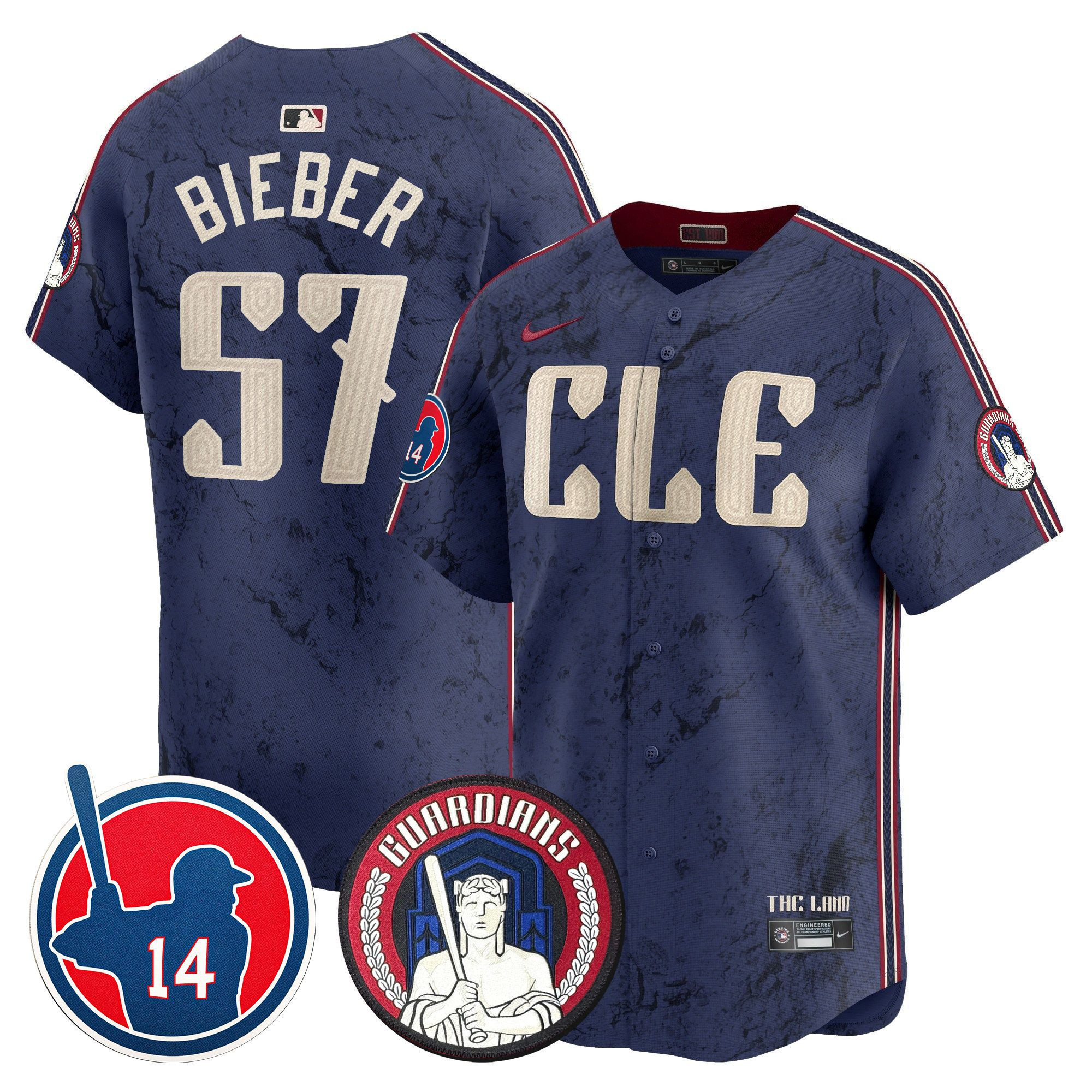 Alternative view of Guardians Ramírez Navy Jersey - Guardians Ramírez Nike Navy Alternate