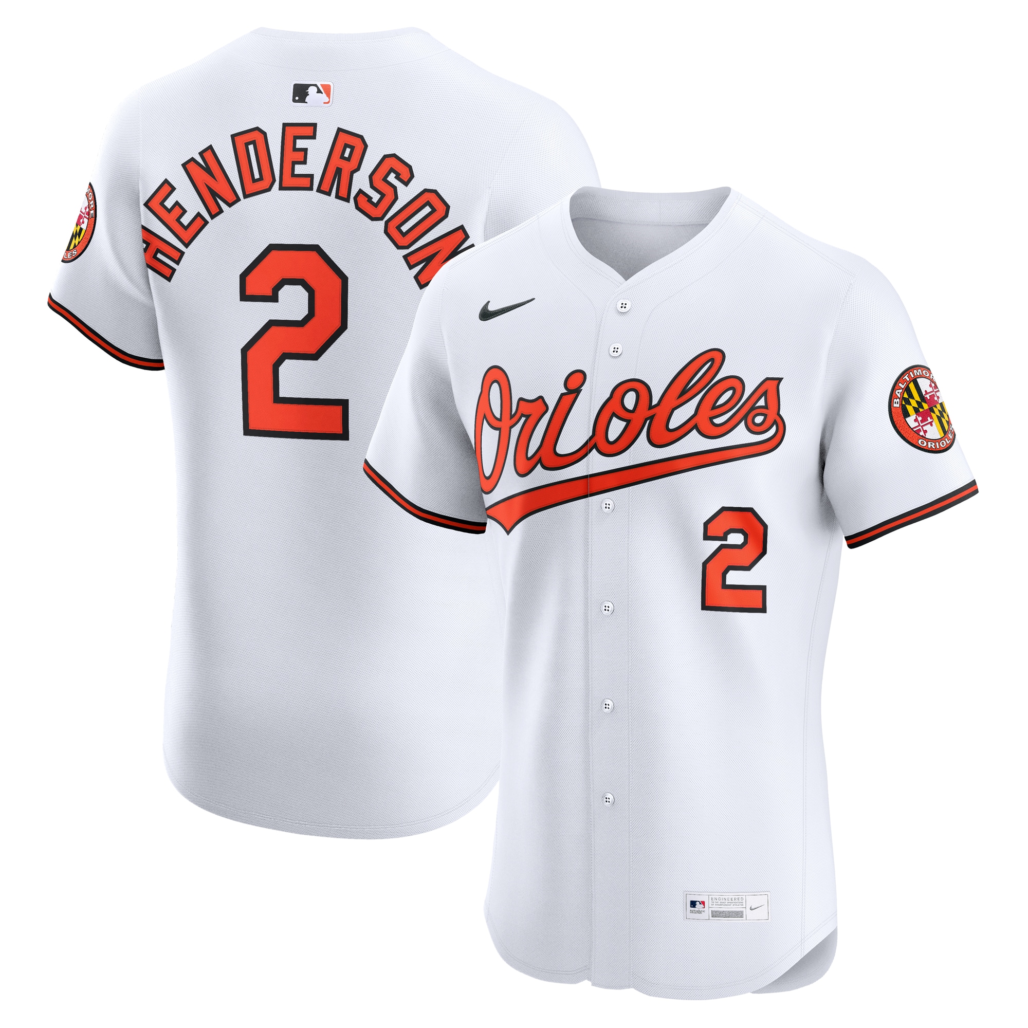 Gunnar Henderson Baltimore Orioles Home Elite Jersey - White