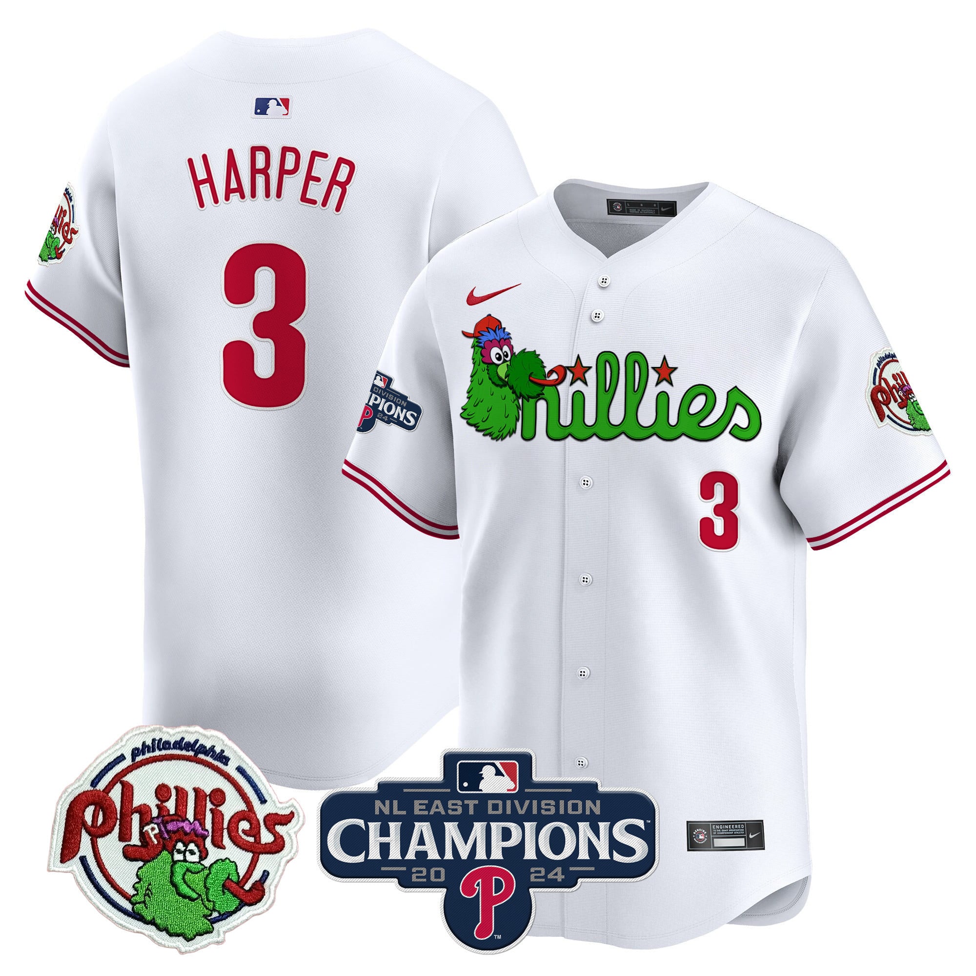 Harper Phillies Mascot Jersey - Nike - White 2024 Champions
