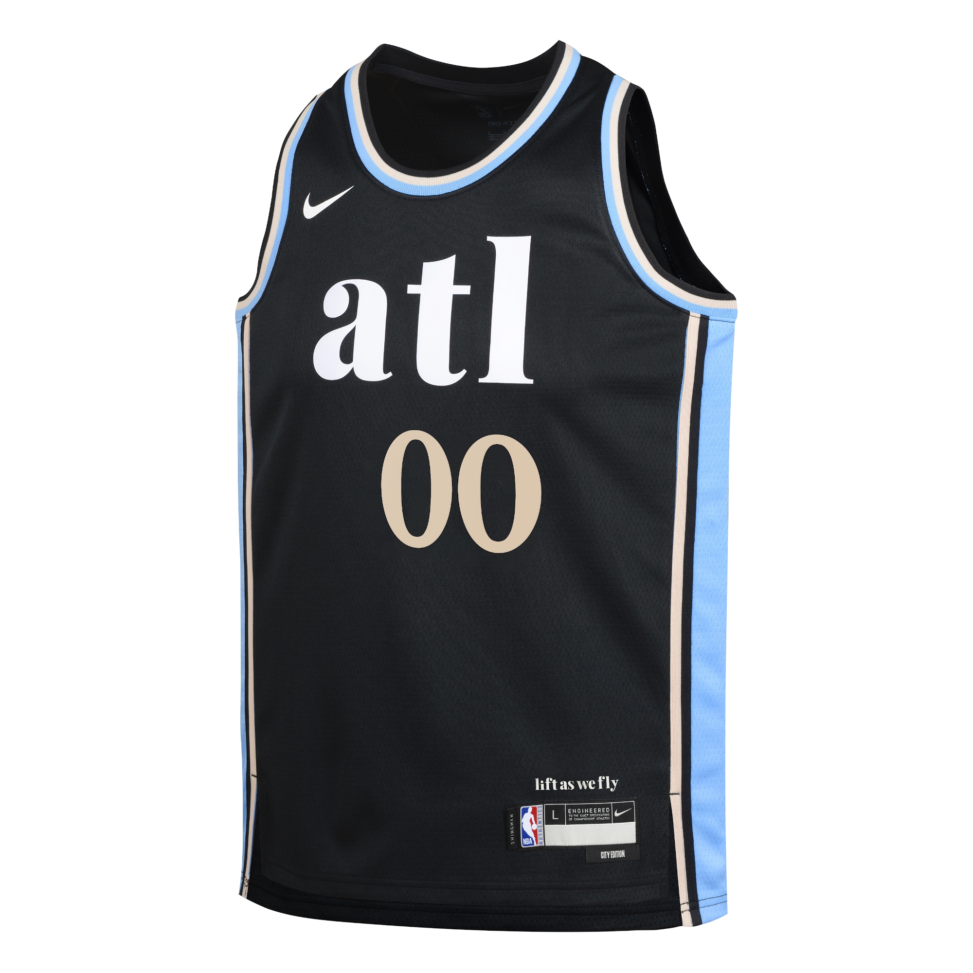 Alternative view of Hawks Black City Jersey - Nike Atlanta Hawks Black City Edition Custom