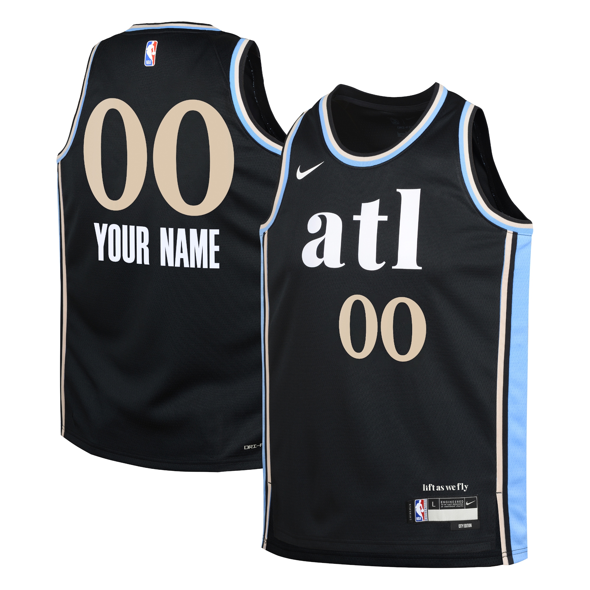 Hawks Black City Jersey - Nike Atlanta Hawks Black City Edition Custom