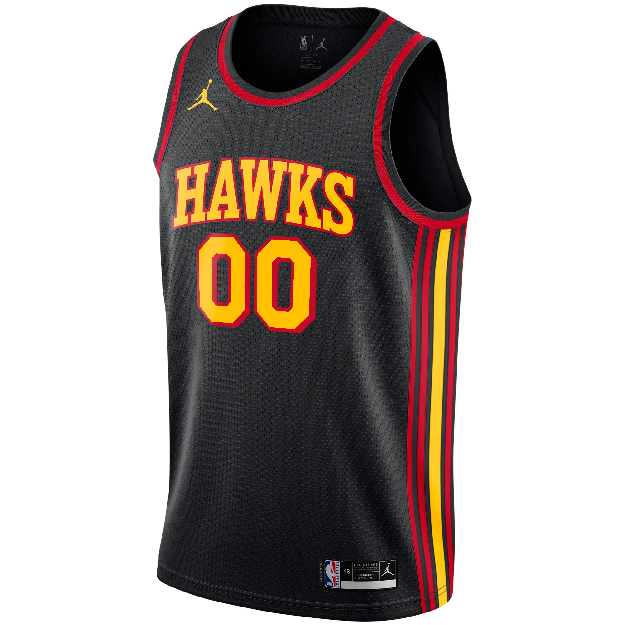 Alternative view of Hawks Black Icon Jersey - Jordan Brand - Custom Number