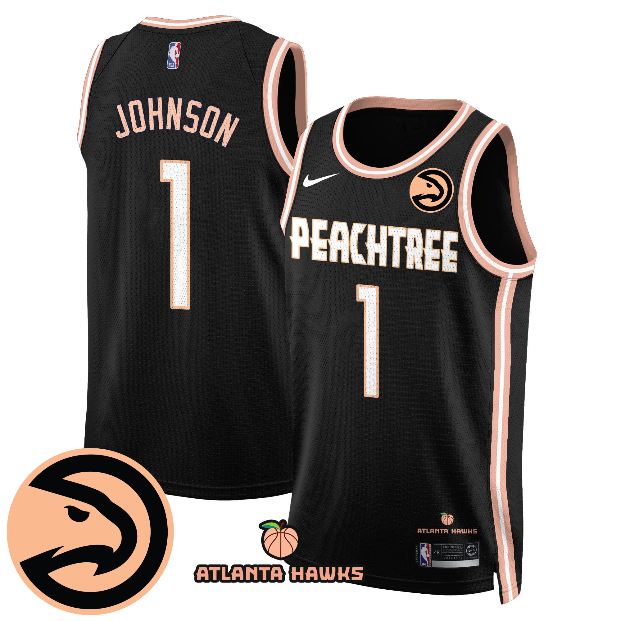 Hawks Daniels Black Jersey - Nike Hawks Daniels #5 Black Jersey