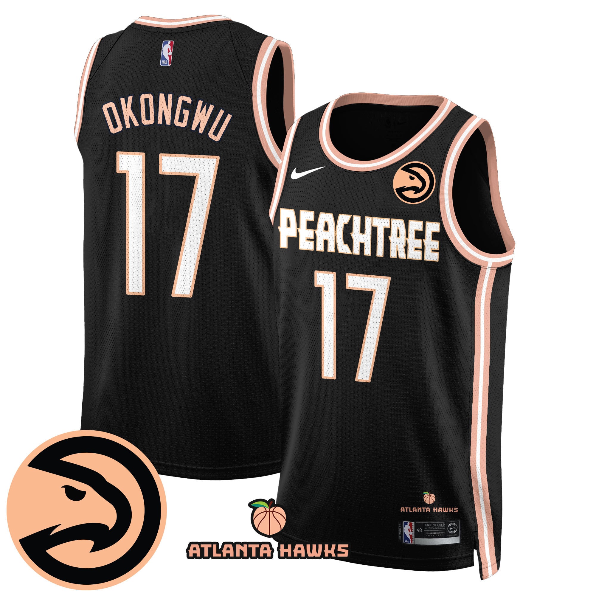 Alternative view of Hawks Daniels Black Jersey - Nike Hawks Daniels #5 Black Jersey