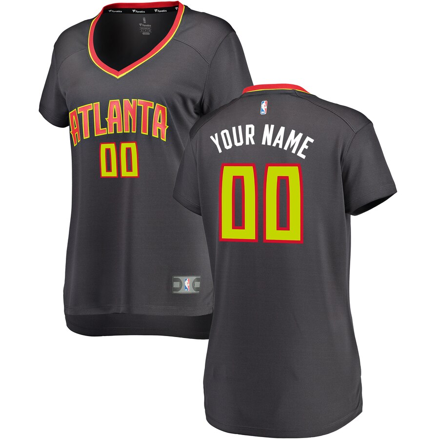 Hawks Gray Custom Jersey Women - Fanatics Hawks Gray Custom Jersey