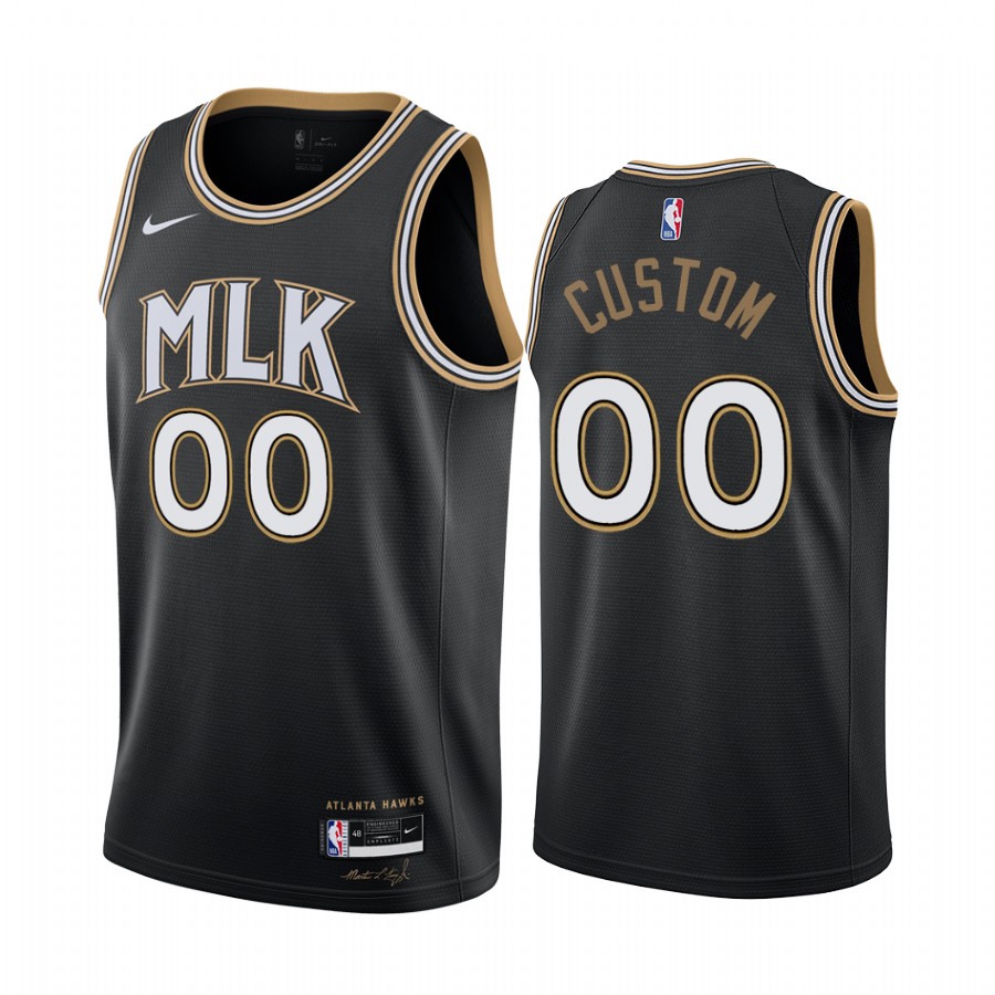 Hawks MLK Black Jersey - Nike Atlanta Hawks MLK Black Custom Jersey