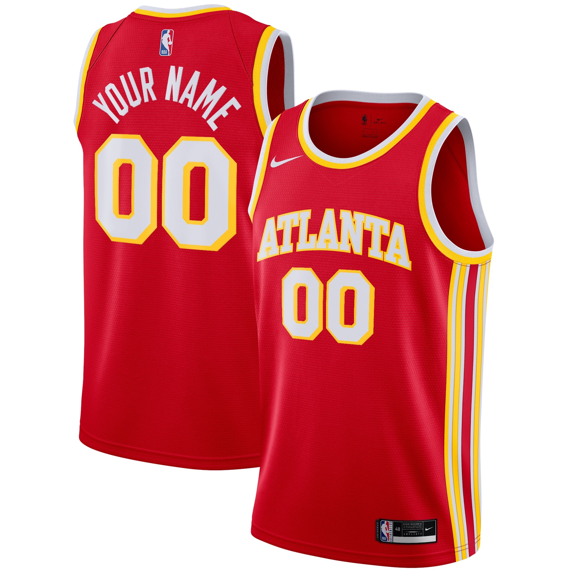 Hawks Red Custom Jersey nike personalized - Nike Hawks Red Custom