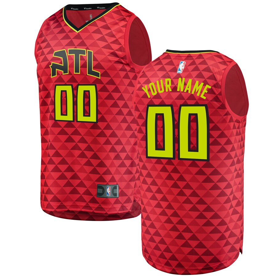 Hawks Red Triangle Custom Jersey - Fanatics Hawks Red Custom Jersey
