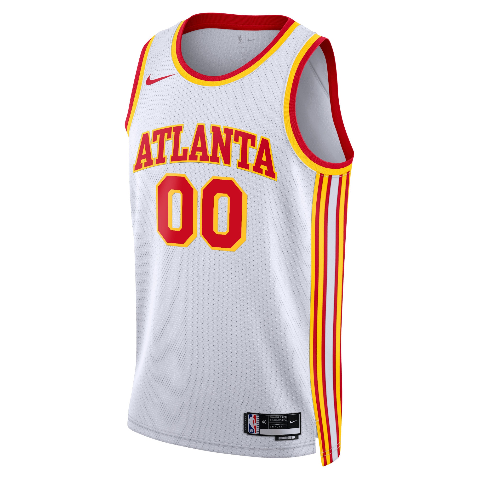 Alternative view of Hawks White Custom Jersey - Nike Hawks White Association Jersey