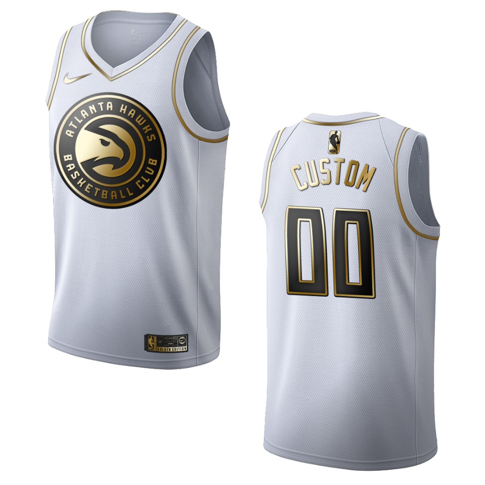 Hawks White Custom Jersey nike - Nike Hawks White Custom Jersey