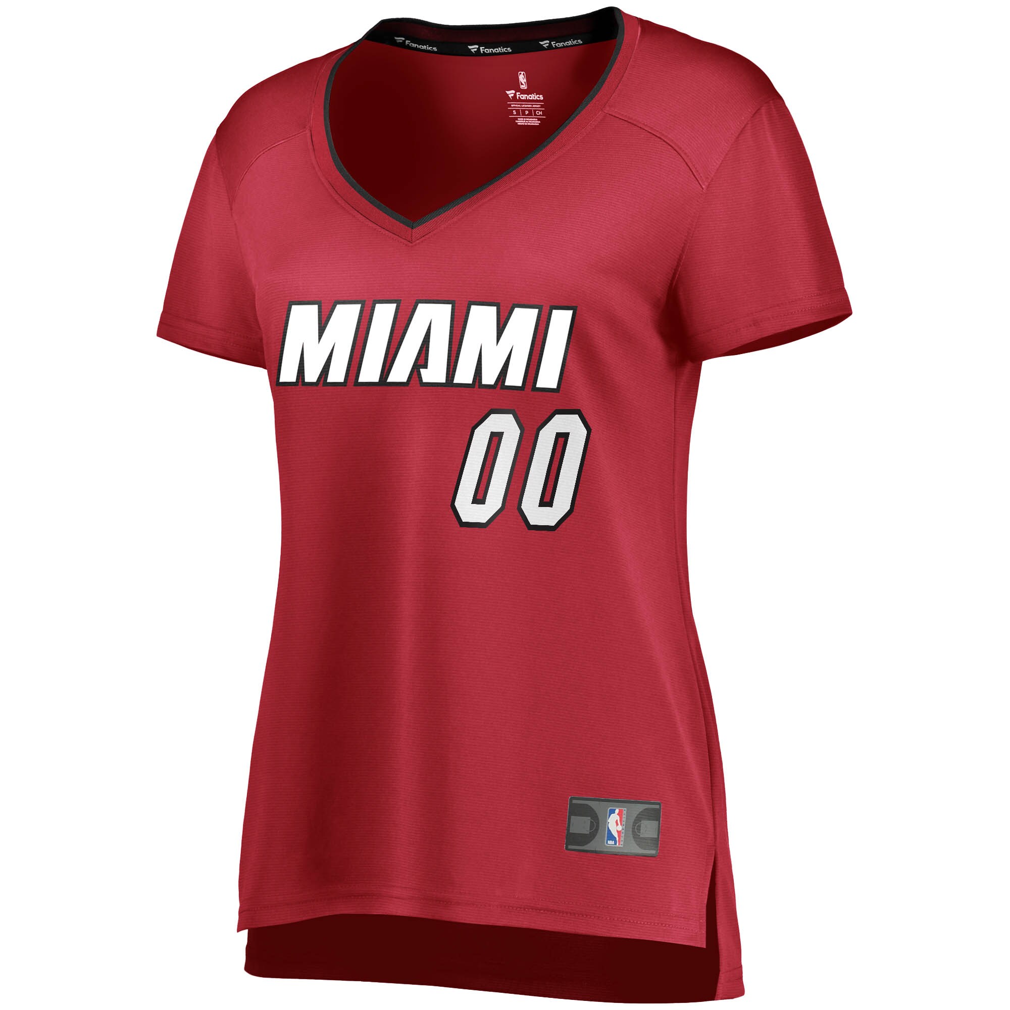 Alternative view of Heat Custom Maroon Jersey - Fanatics Miami - V-Neck Replica