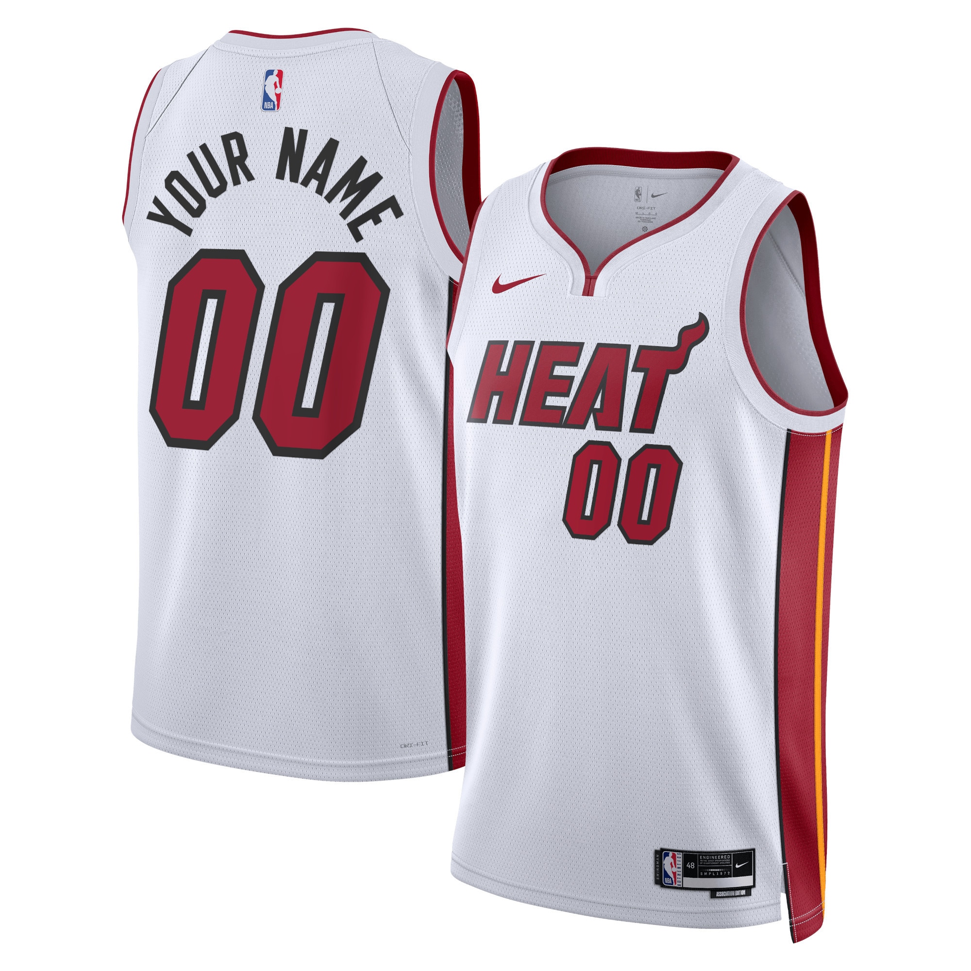 Heat White Custom Jersey - Nike Heat White Association Jersey - Custom