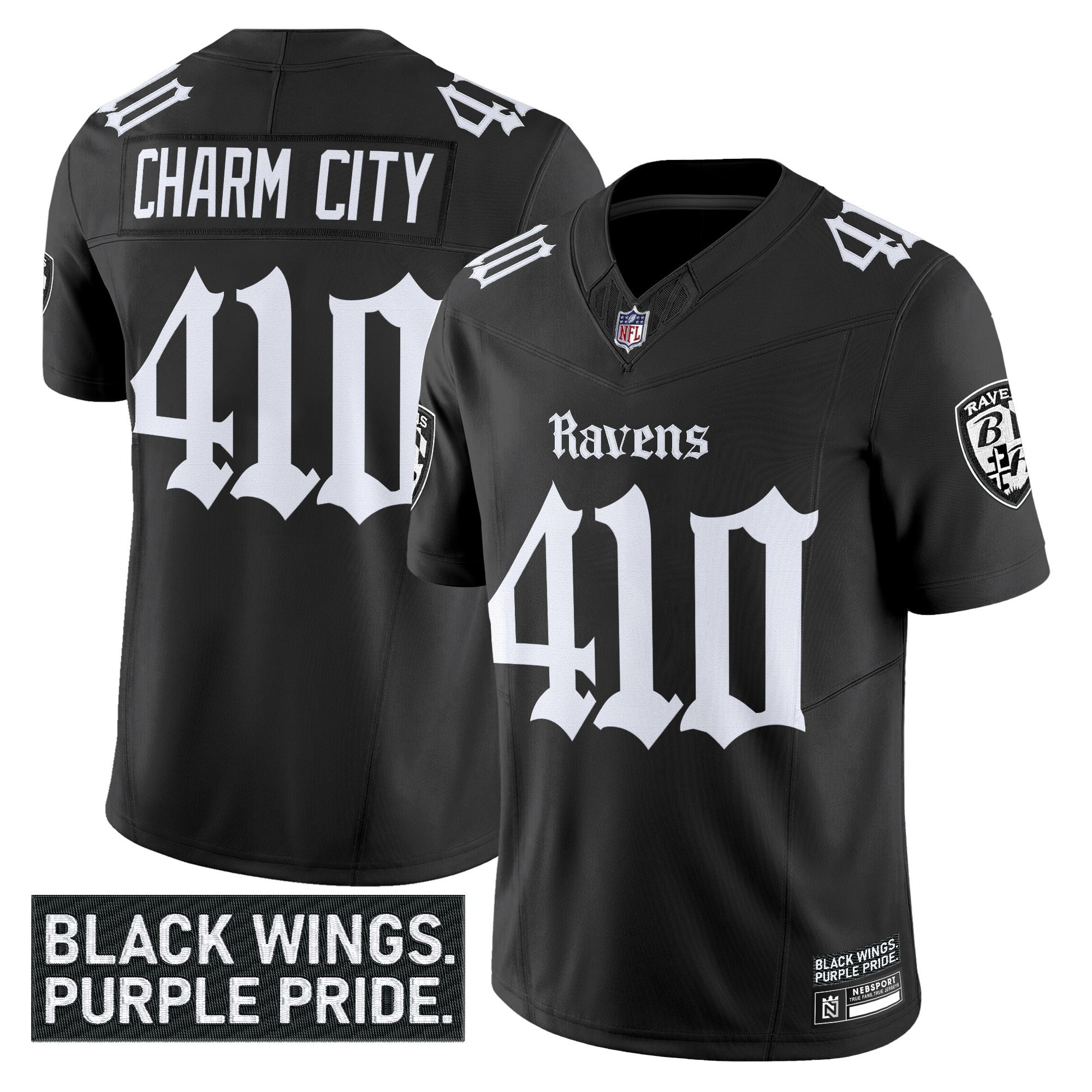 Alternative view of Henry #22 Ravens Jersey - Henry #22 Ravens Black Jersey - Limited