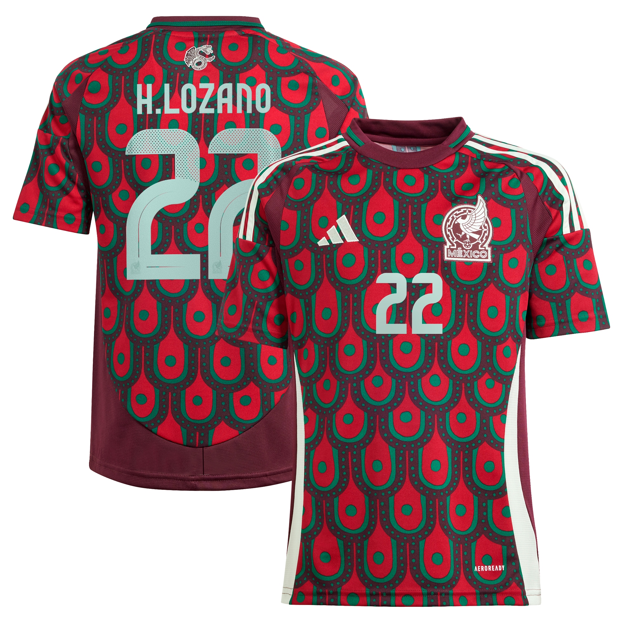 Hirving Lozano Mexico National Team Youth 2024 Home Player Jersey - Green