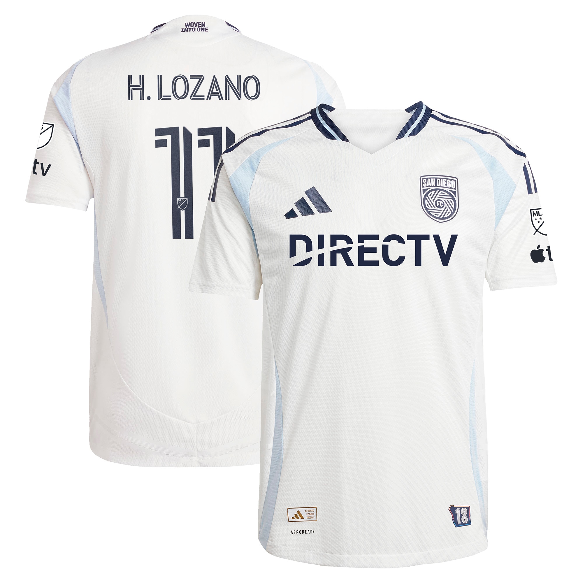 Hirving Lozano San Diego FC 2025 Woven Into One Player Jersey - White