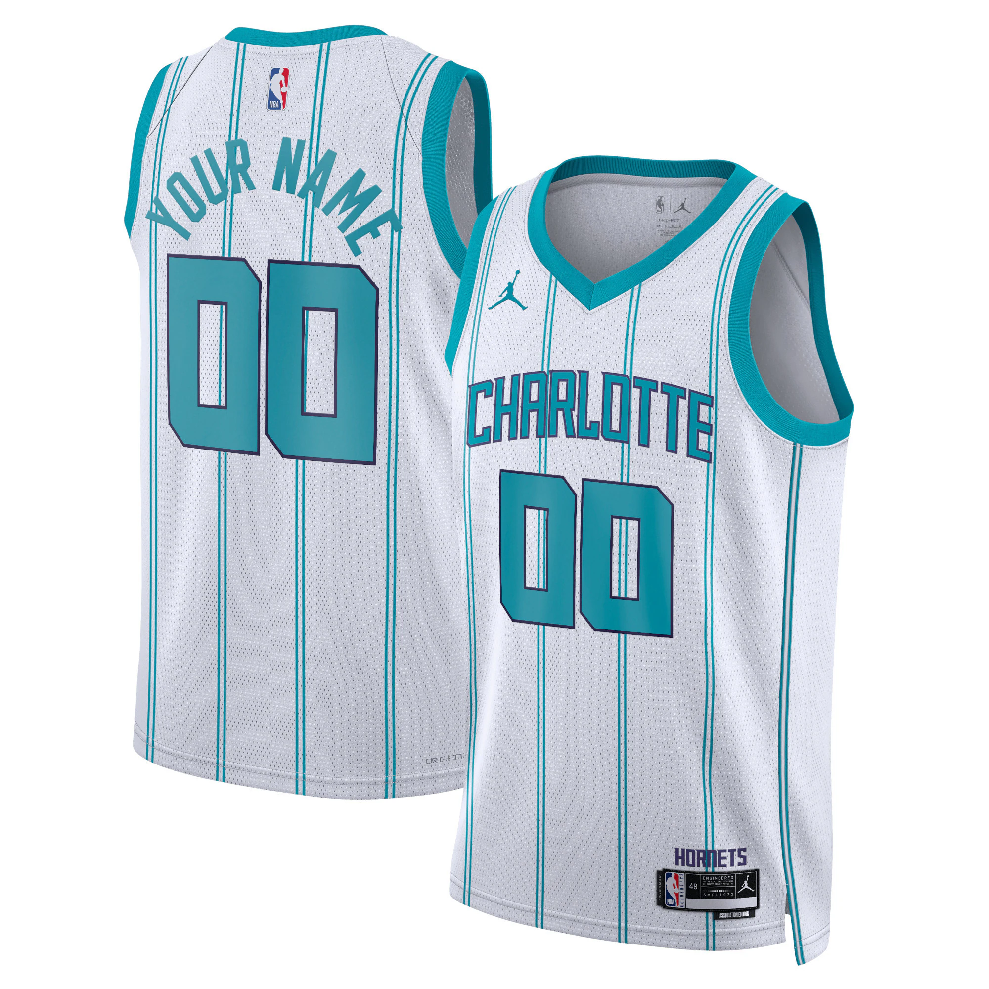 Alternative view of Hornets White Custom Jersey jordan - Jordan Hornets White Custom