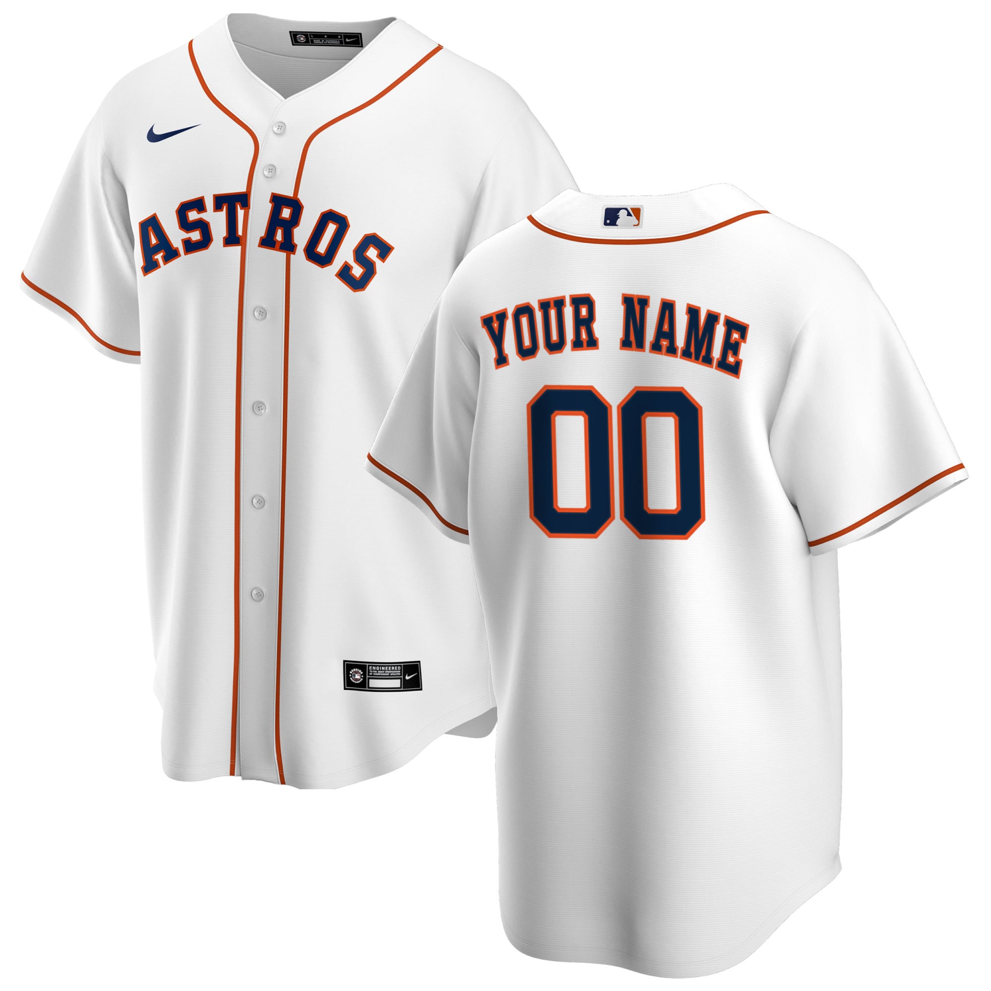 Houston Astros Home Custom Jersey - White