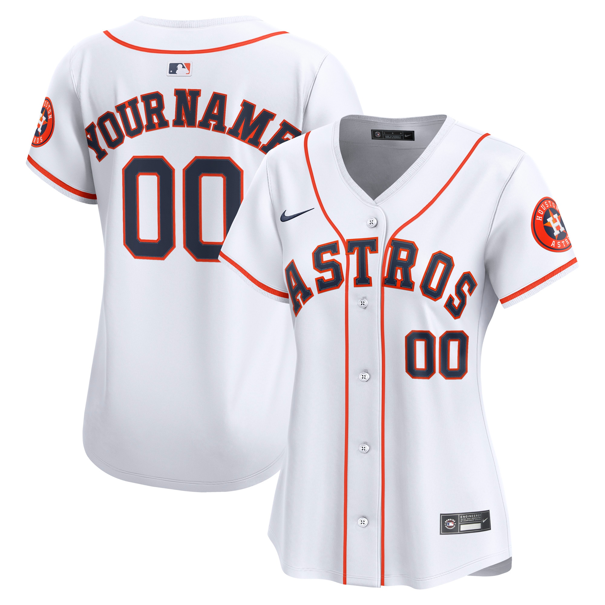 Houston Astros Women's Home Limited Custom Jersey - White
