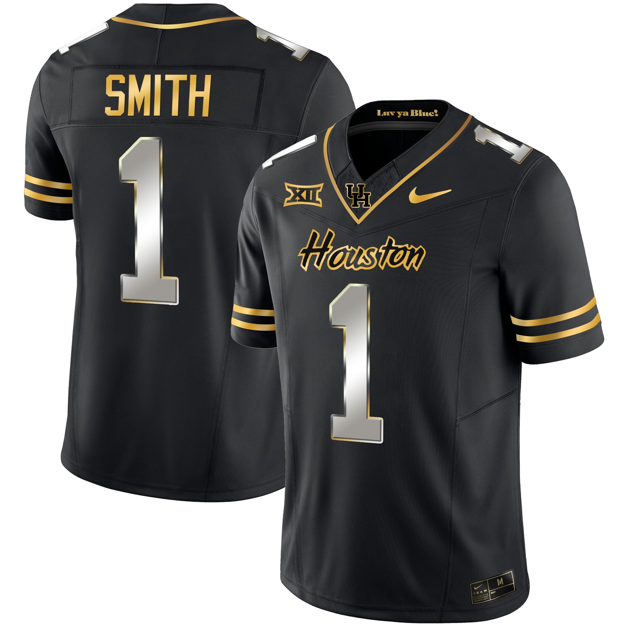 Houston Cougars Smith Jersey - Nike Houston Cougars #1 Smith Black