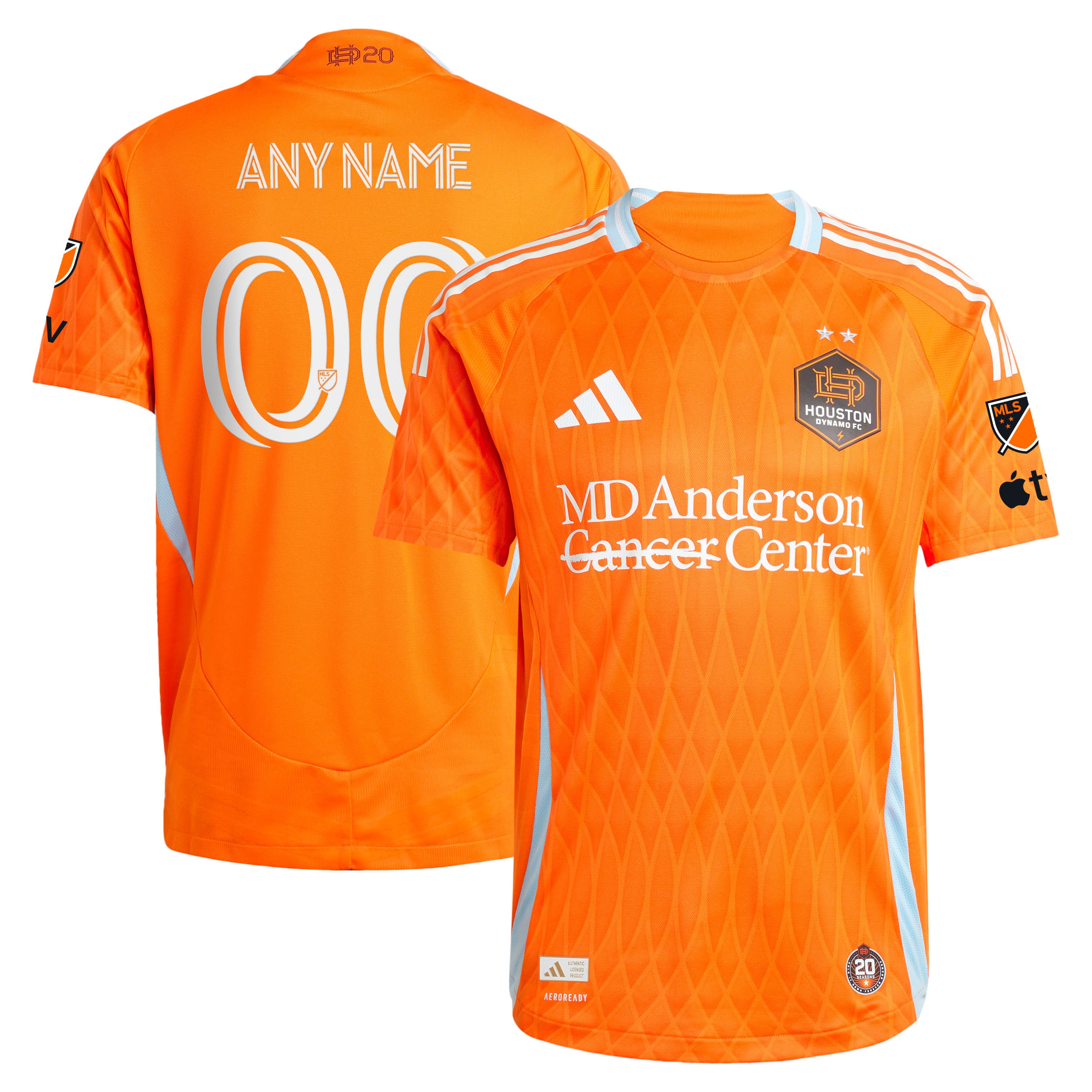 Houston Dynamo FC 2025 Season 20 On-Field Custom Jersey - Orange