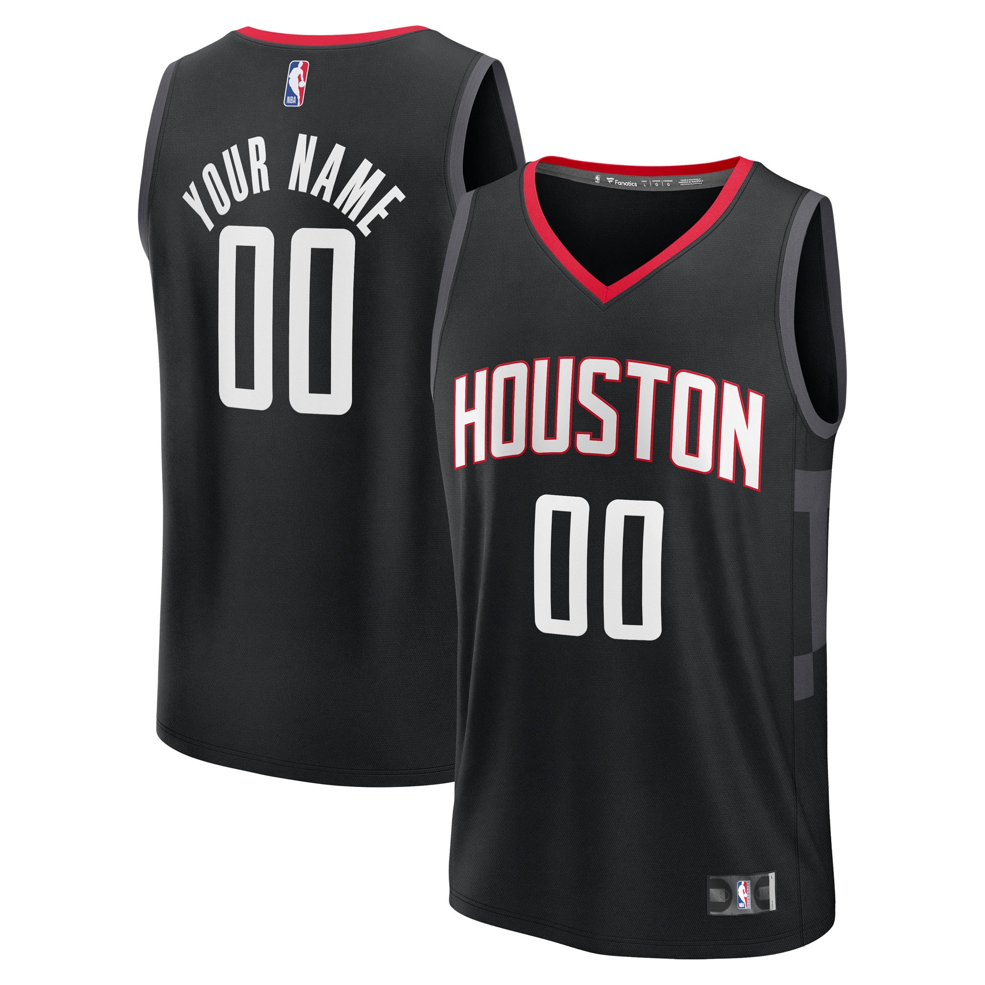 Houston Rockets Fanatics Youth Fast Break Custom Jersey - Statement Edition - Black