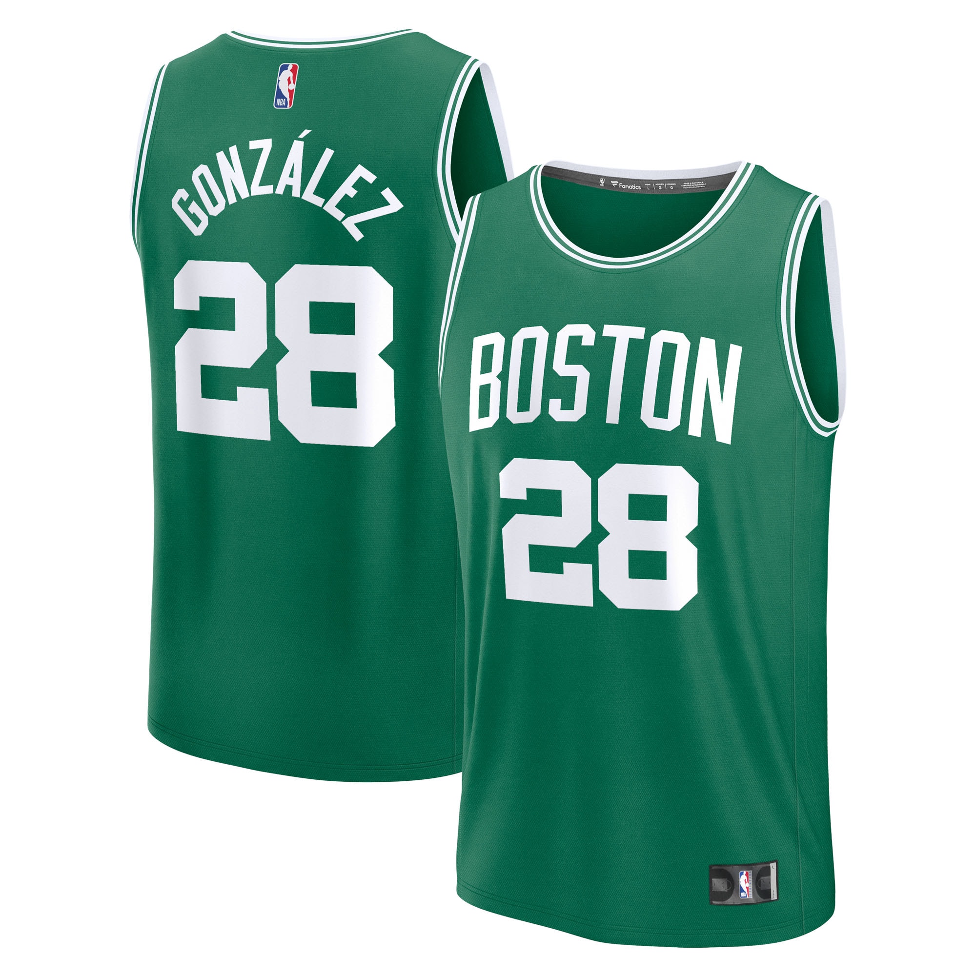 Hugo Gonzalez Boston Celtics Fanatics 2025 Draft First Round Pick Fast Break Jersey - Icon Edition - Kelly Green