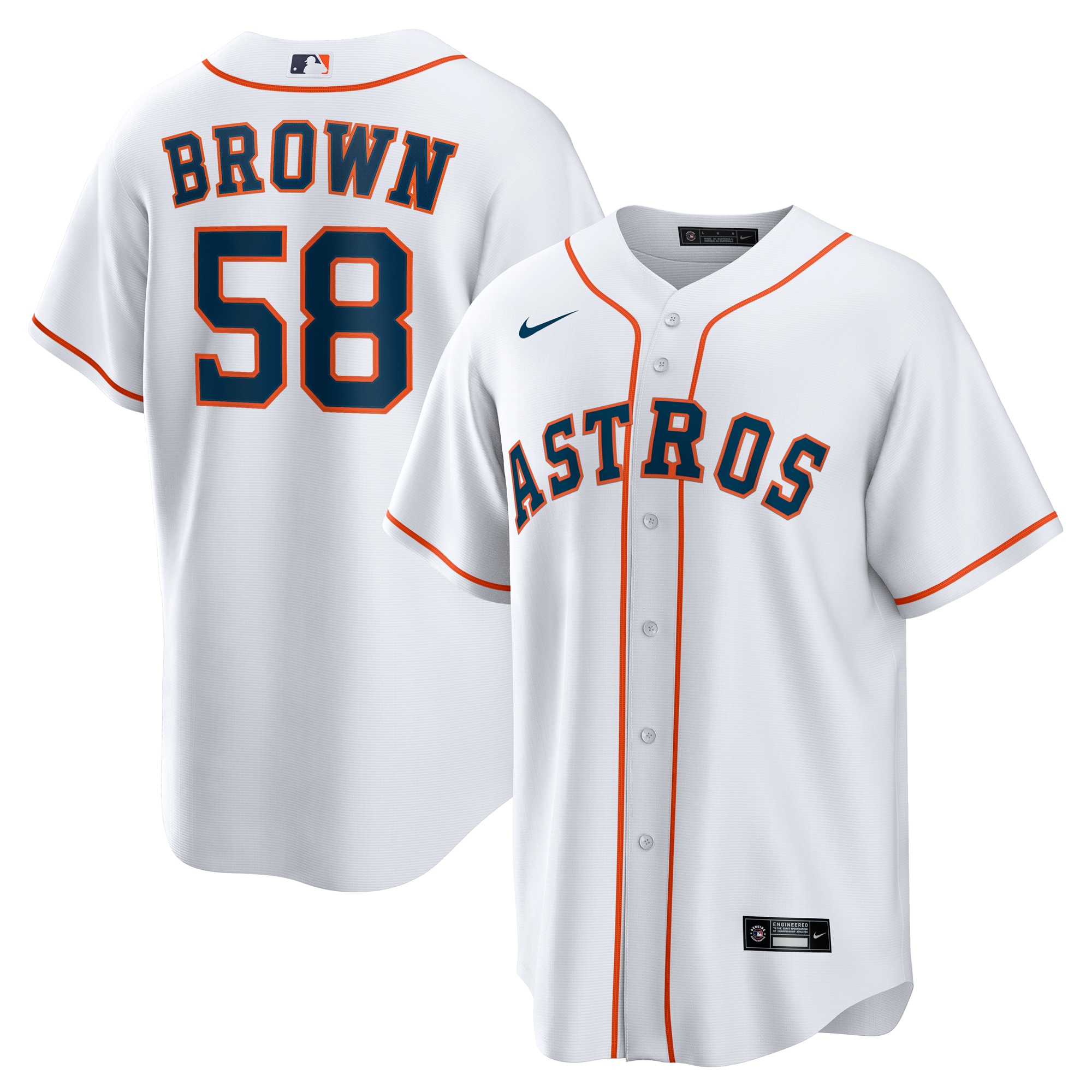 Hunter Brown Houston Astros Home Jersey - White