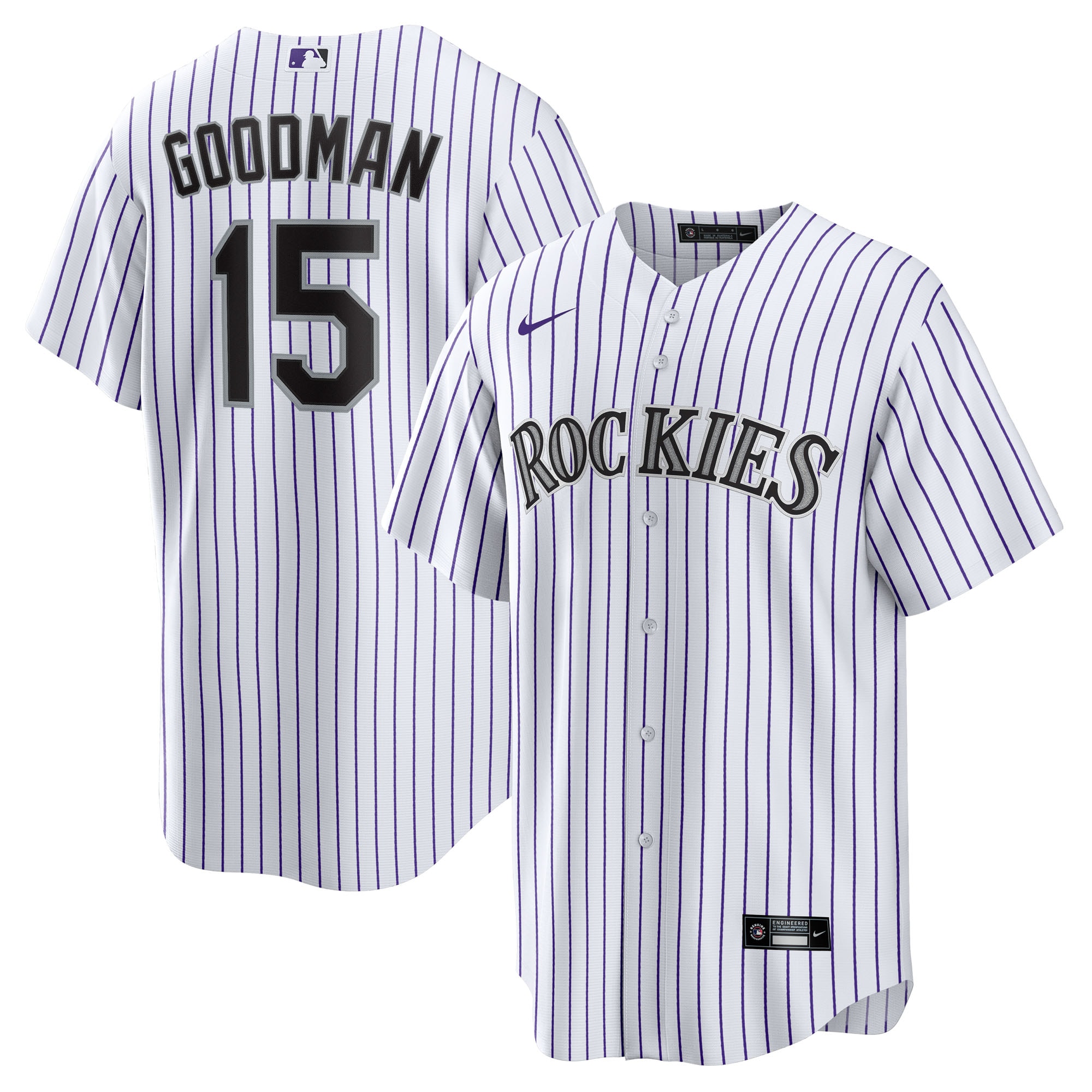 Hunter Goodman Colorado Rockies Youth Home Jersey - White