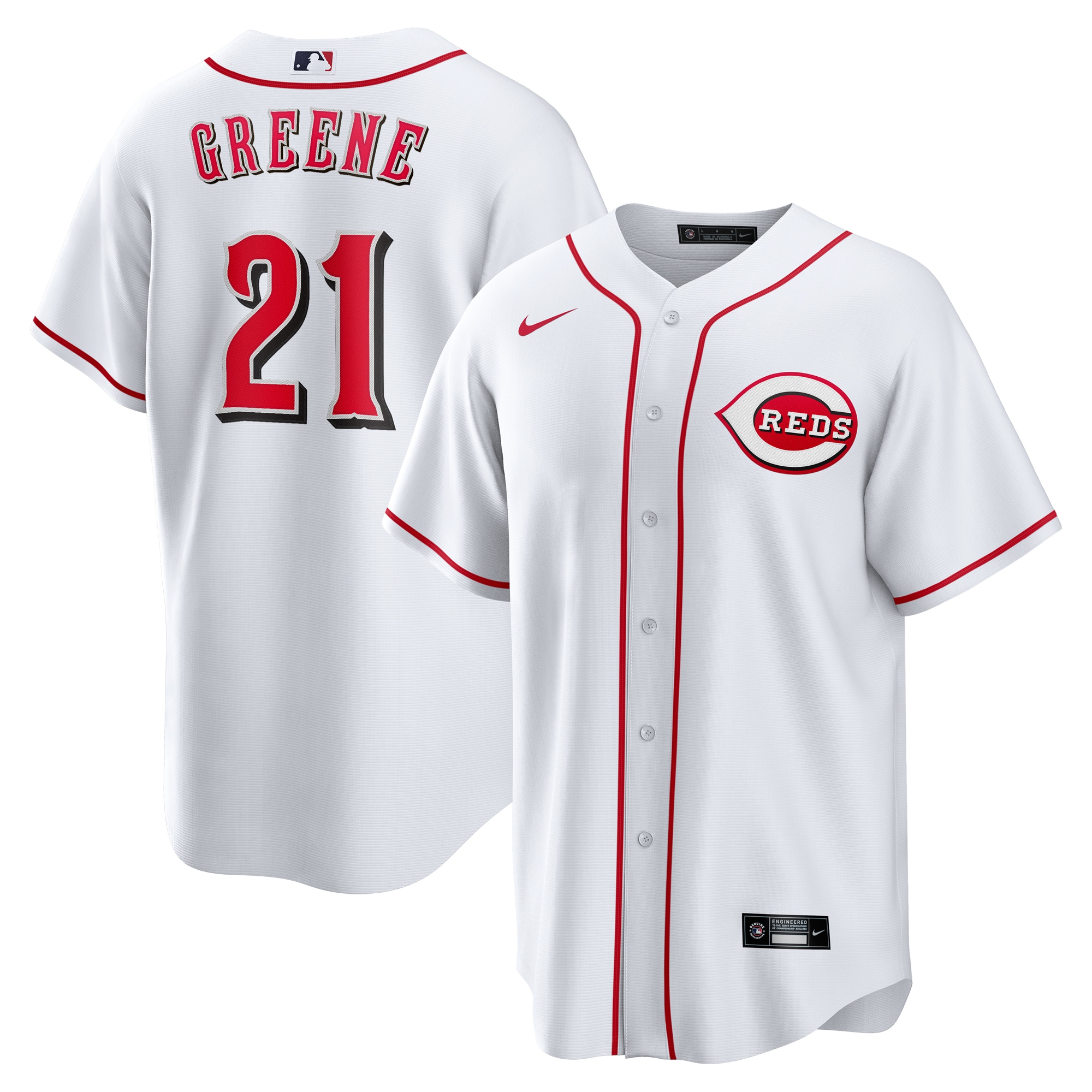 Hunter Greene Cincinnati Reds Home Jersey - White