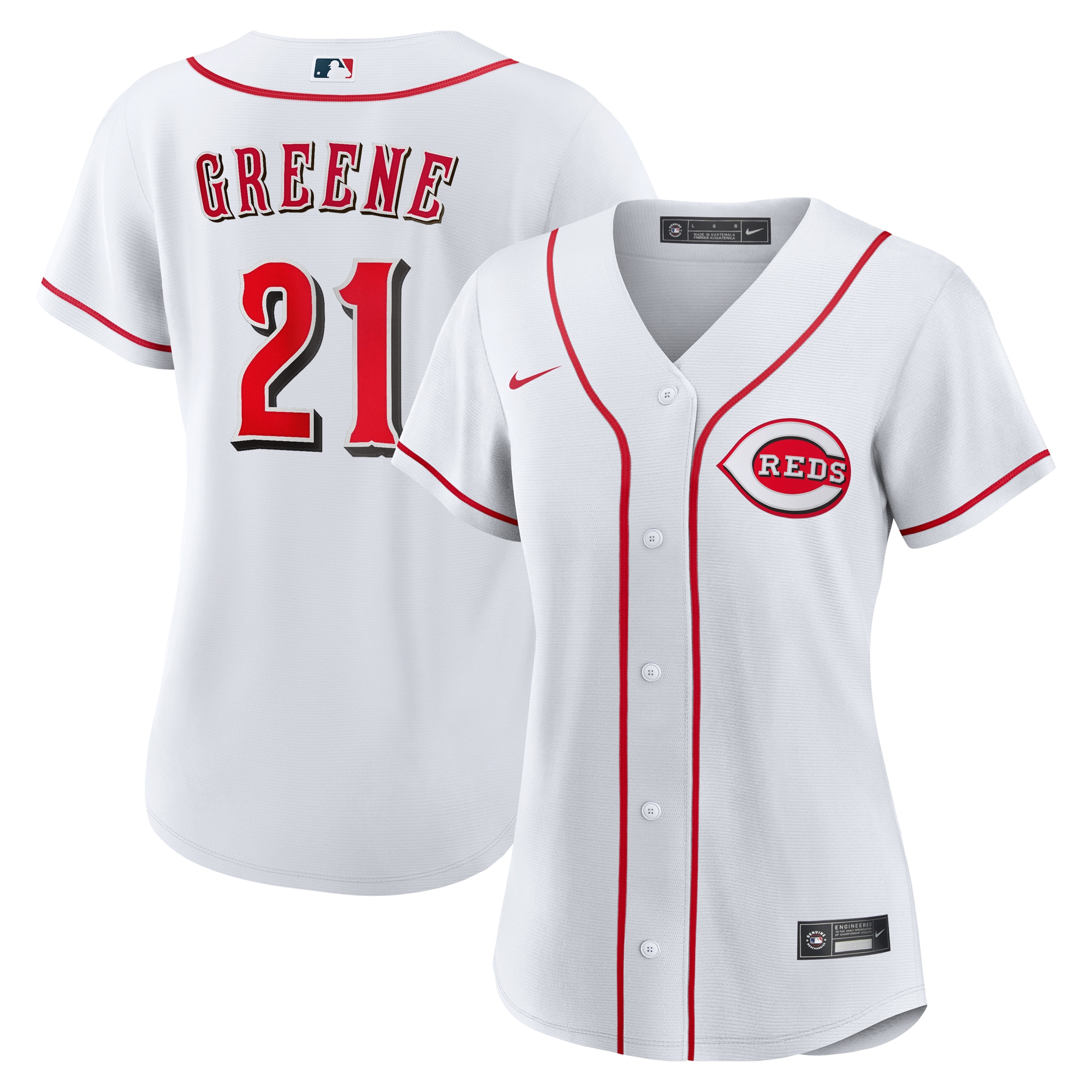 Hunter Greene Cincinnati Reds Women's Home Jersey - White