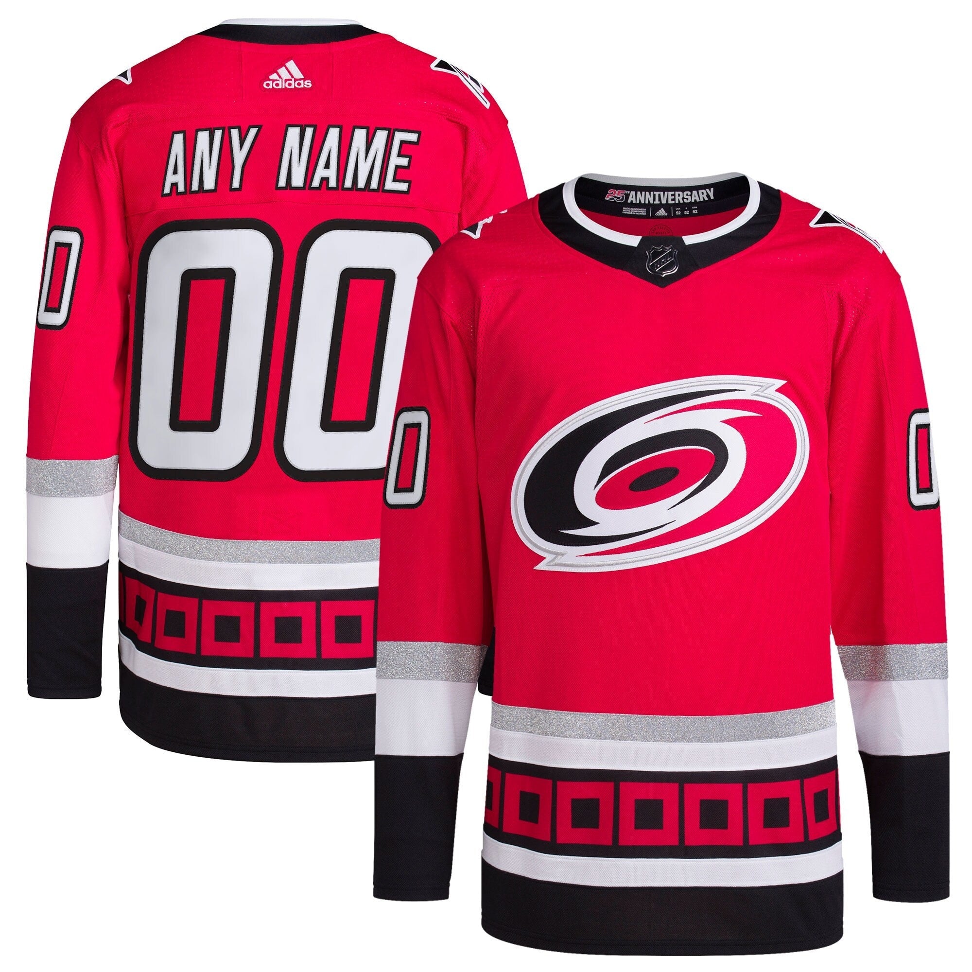 Hurricanes 25th Red Jersey - Adidas Carolina Hurricanes 25th