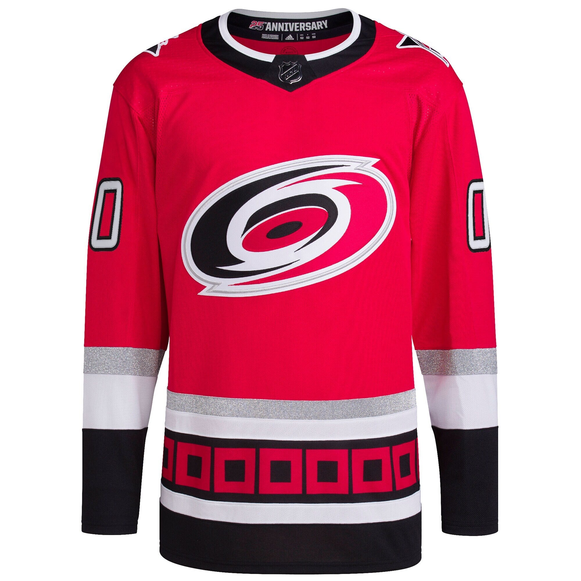 Alternative view of Hurricanes 25th Red Jersey - Adidas Carolina Hurricanes 25th