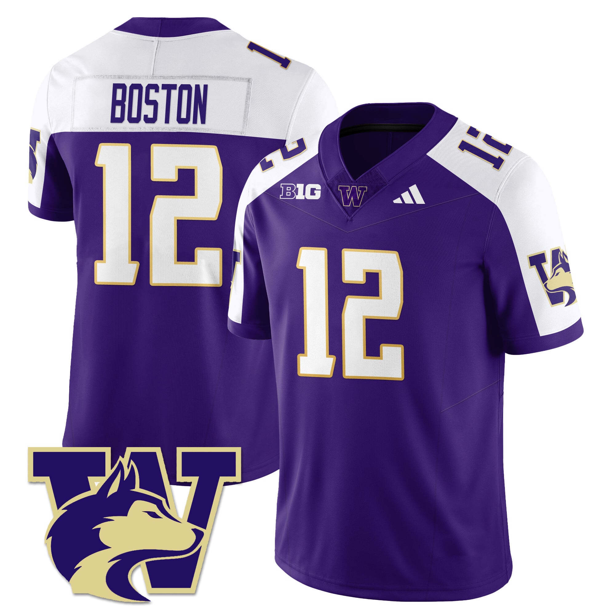 Huskies Boston #12 Jersey - Adidas Huskies Boston #12 Purple Jersey
