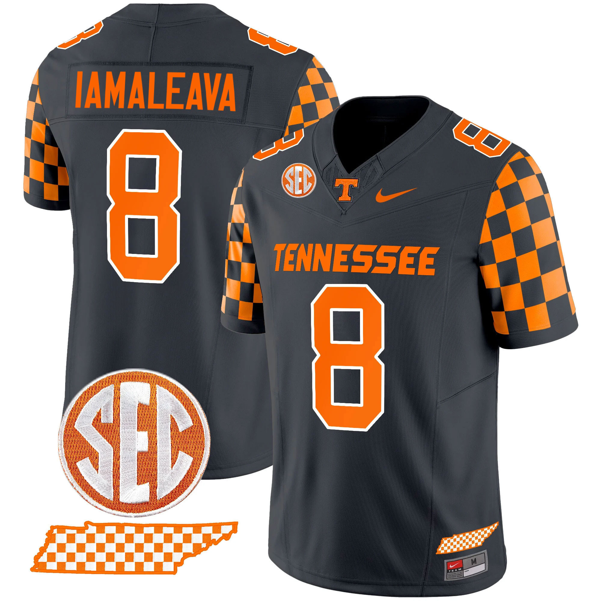 Iamaleava Tennessee Vols Jersey - Nike - Gray Checkerboard