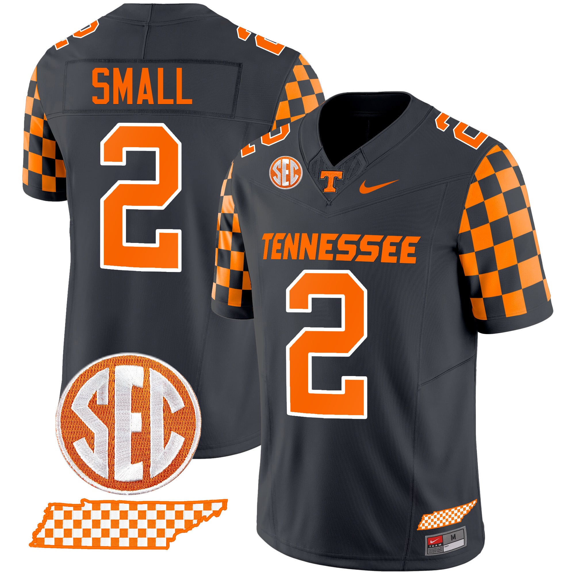 Alternative view of Iamaleava Tennessee Vols Jersey - Nike - Gray Checkerboard