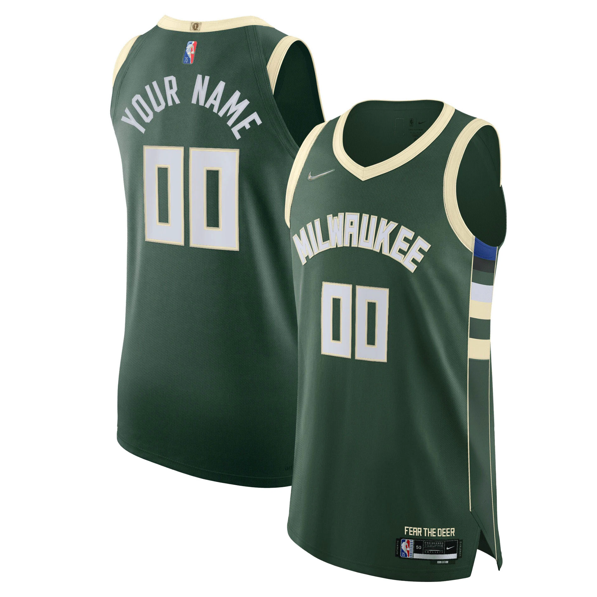 Alternative view of icon Nike Bucks Green Custom Jersey - Nike Bucks Green Custom Jersey