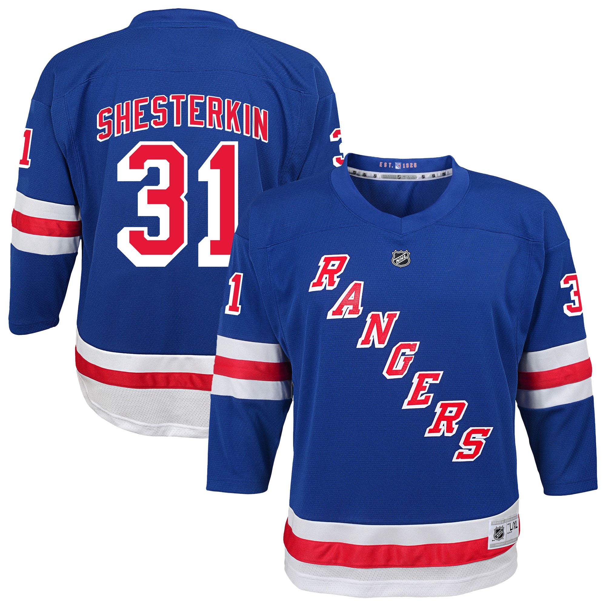 Igor Shesterkin New York Rangers Youth Home Player Jersey - Blue