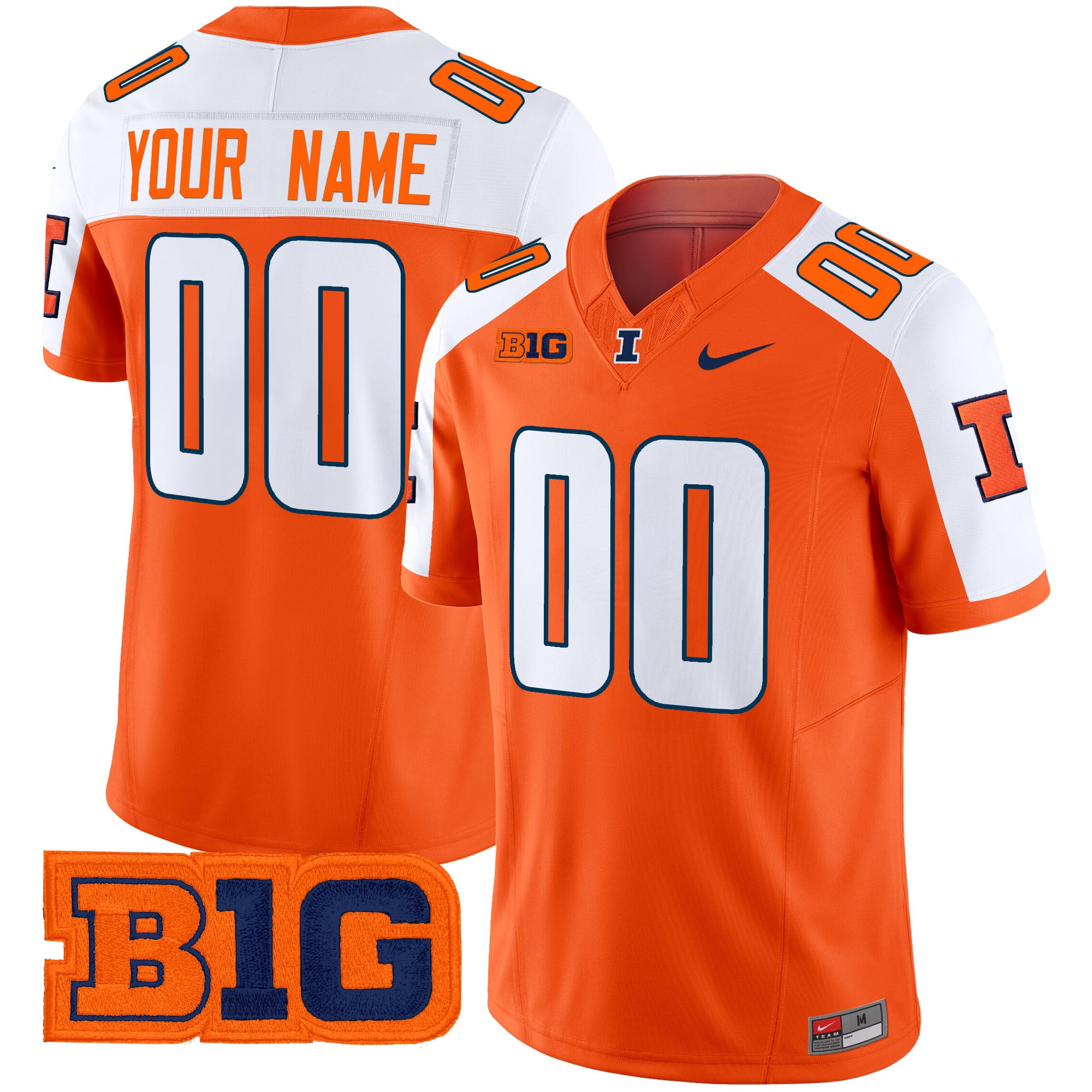 Alternative view of Illinois Fighting Illini Navy Jersey - Nike Illinois Fighting Illini