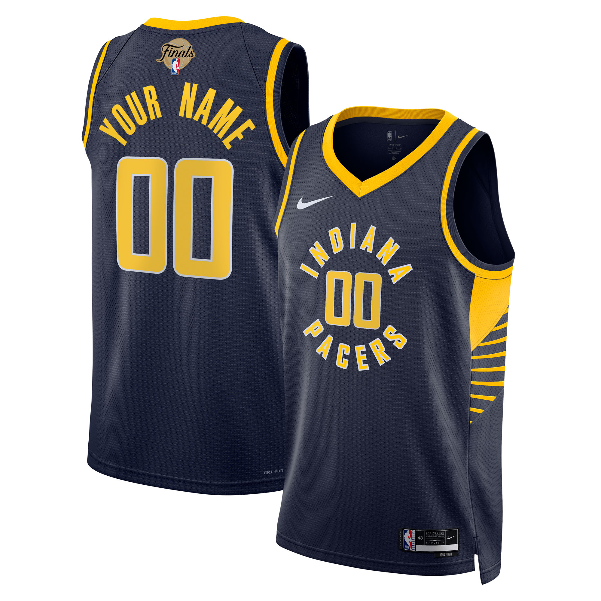 Indiana Pacers Unisex 2025 Finals Patch Custom Swingman Jersey - Navy - Icon Edition