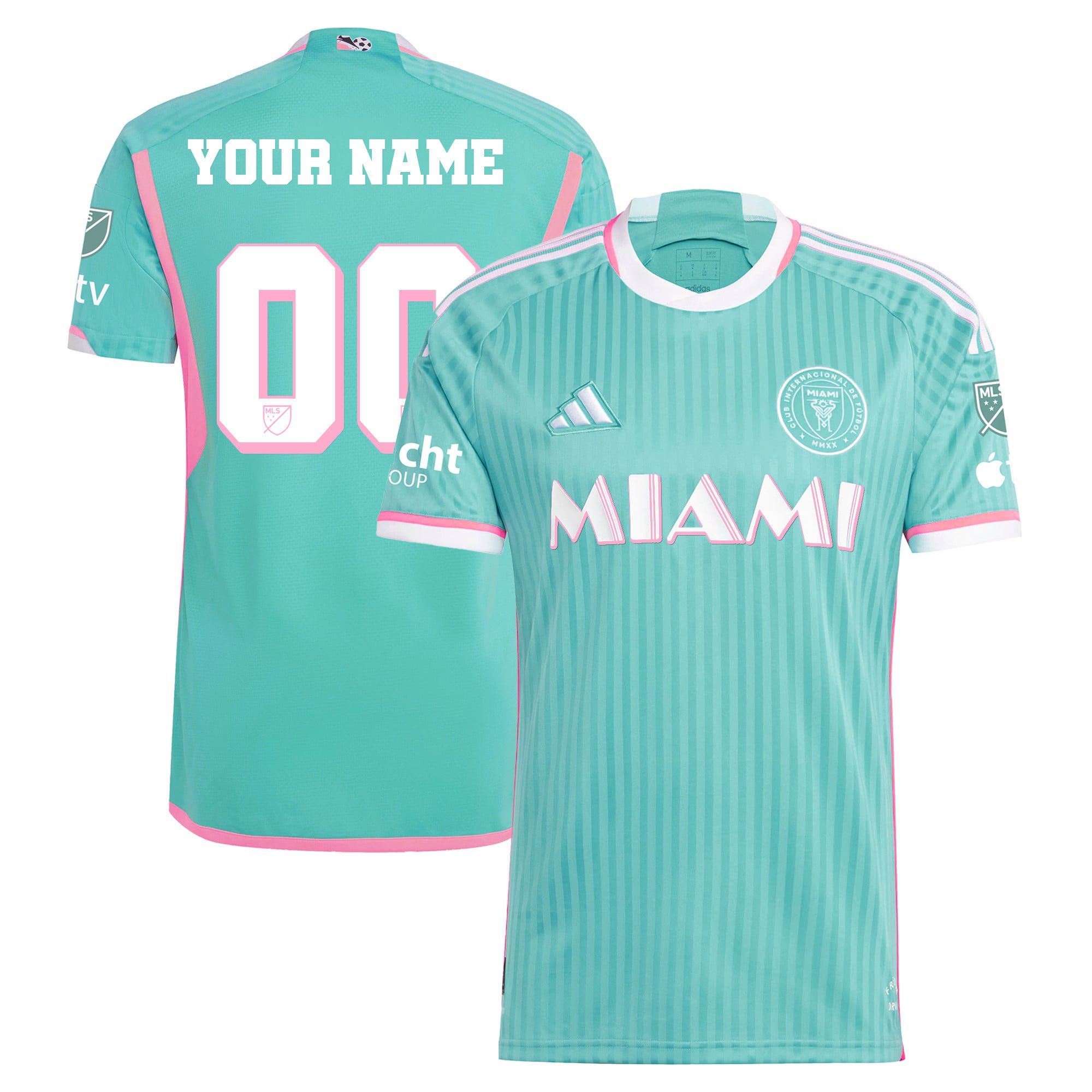Inter Miami 2024 Away Jersey - Adidas - Teal & Pink