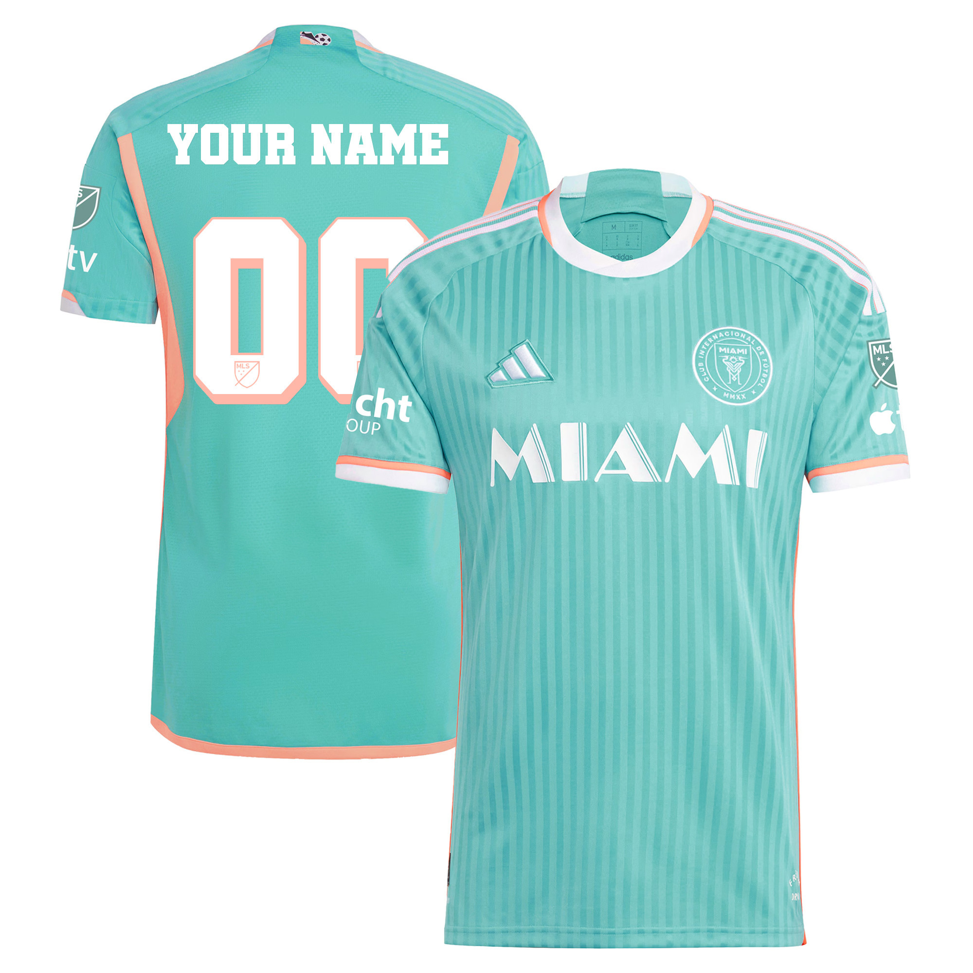 Alternative view of Inter Miami 2024 Away Jersey - Adidas - Teal & Pink
