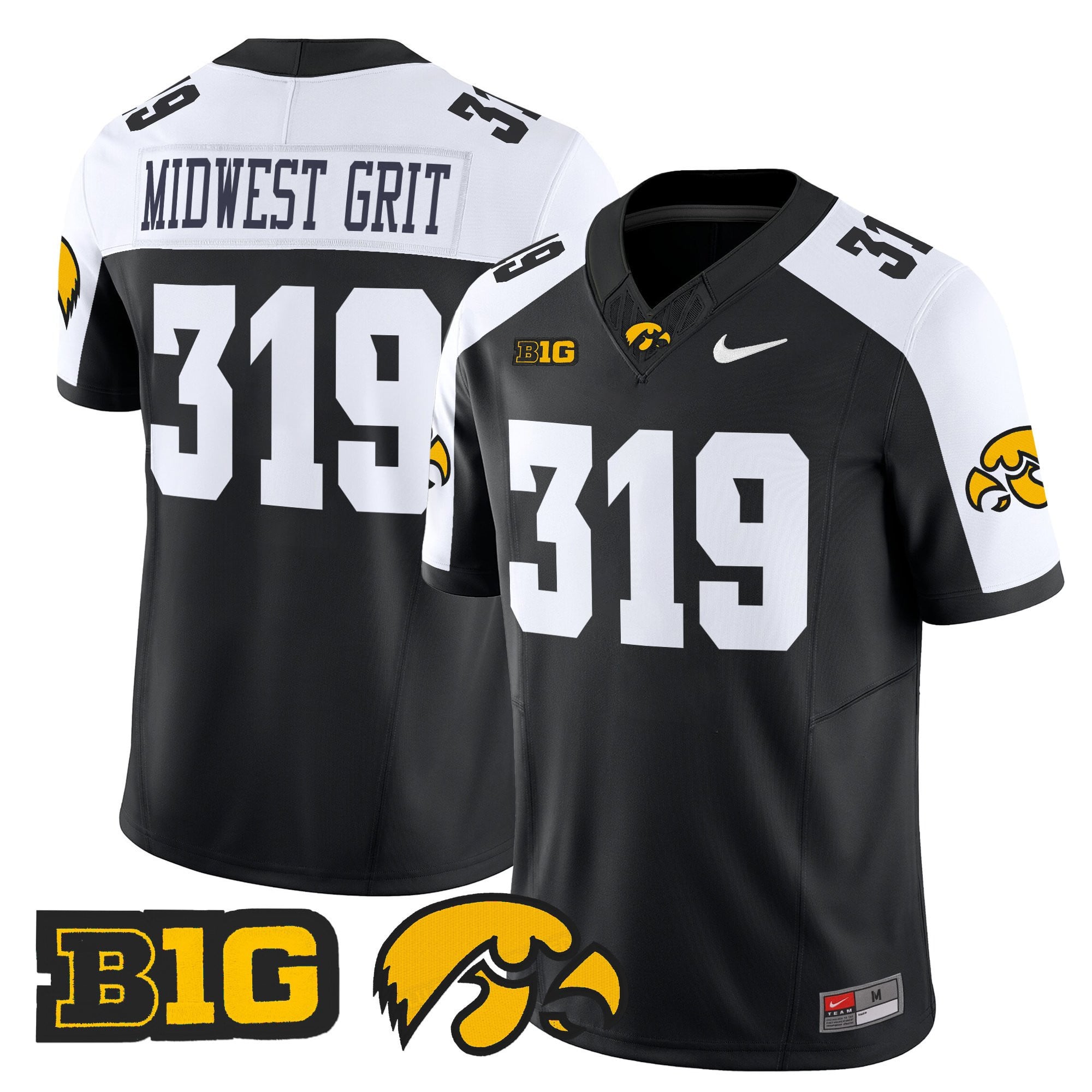 Alternative view of Iowa Hawkeyes McNamara Jersey - Nike Iowa Hawkeyes McNamara #12 Black