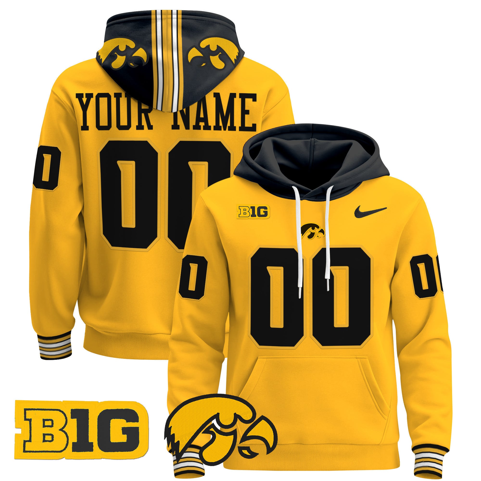 Alternative view of Iowa Hawkeyes White Hoodie - Iowa Hawkeyes Nike White Hoodie